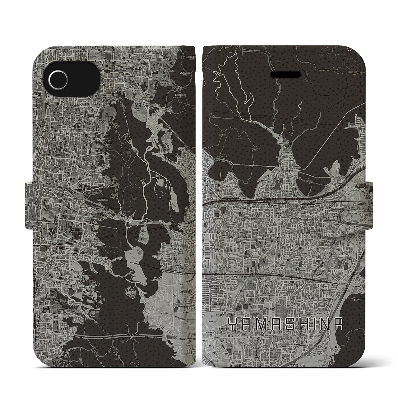 【山科(京都府)】地図柄iPhoneケース(手帳タイプ)