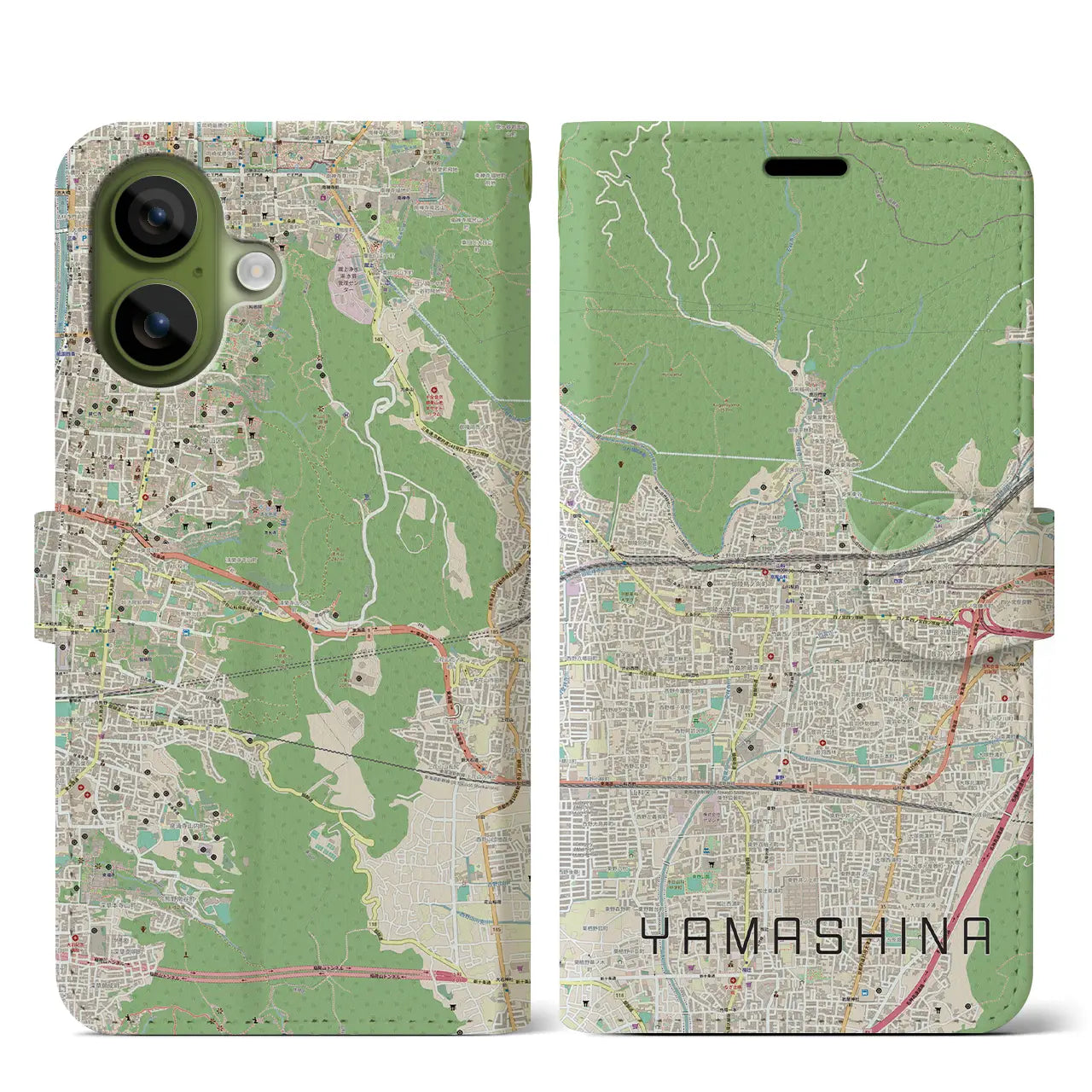 【山科(京都府)】地図柄iPhoneケース(手帳タイプ)