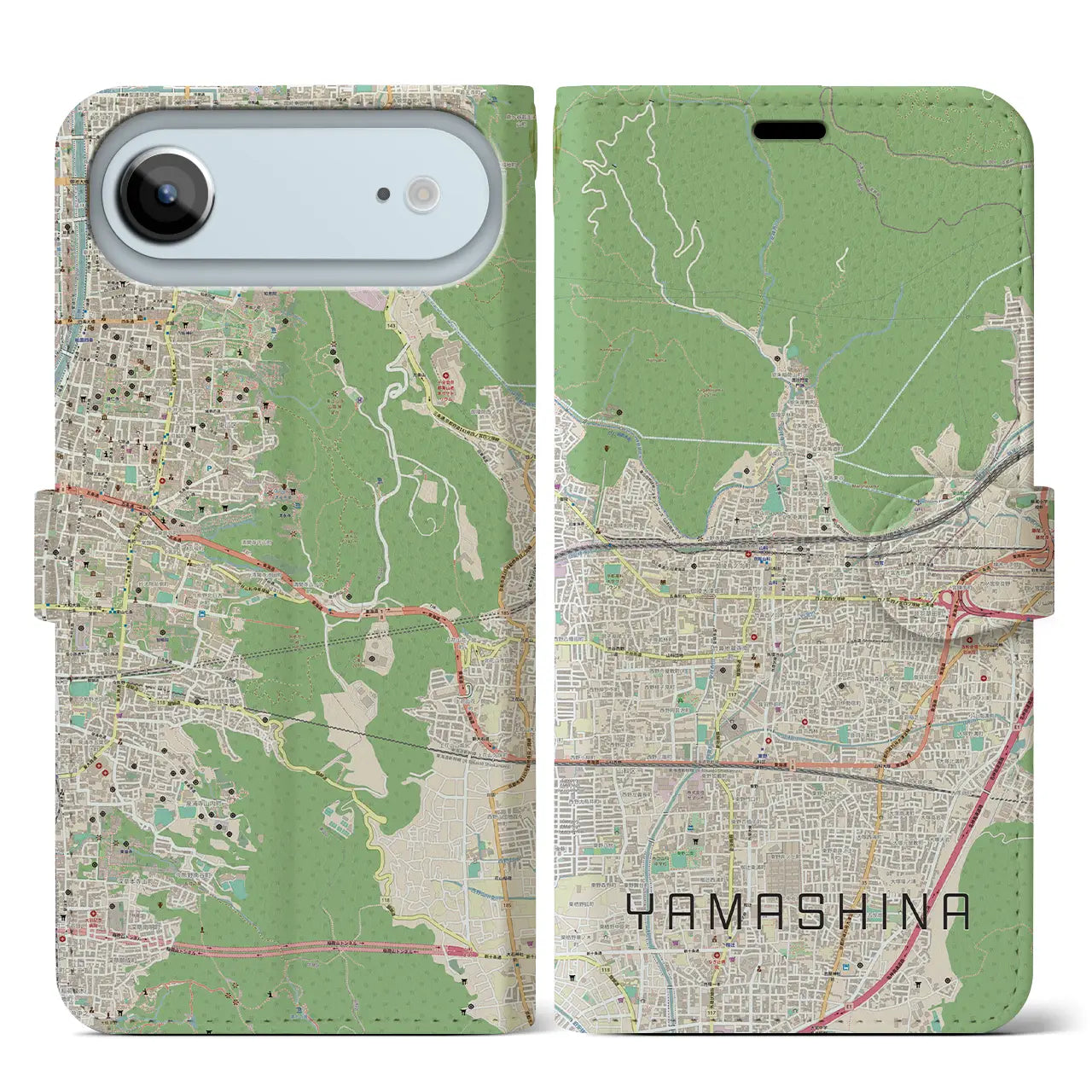 【山科(京都府)】地図柄iPhoneケース(手帳タイプ)