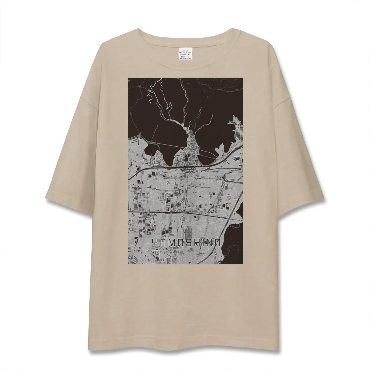 【山科(京都府)】地図柄ビッグシルエットTシャツ