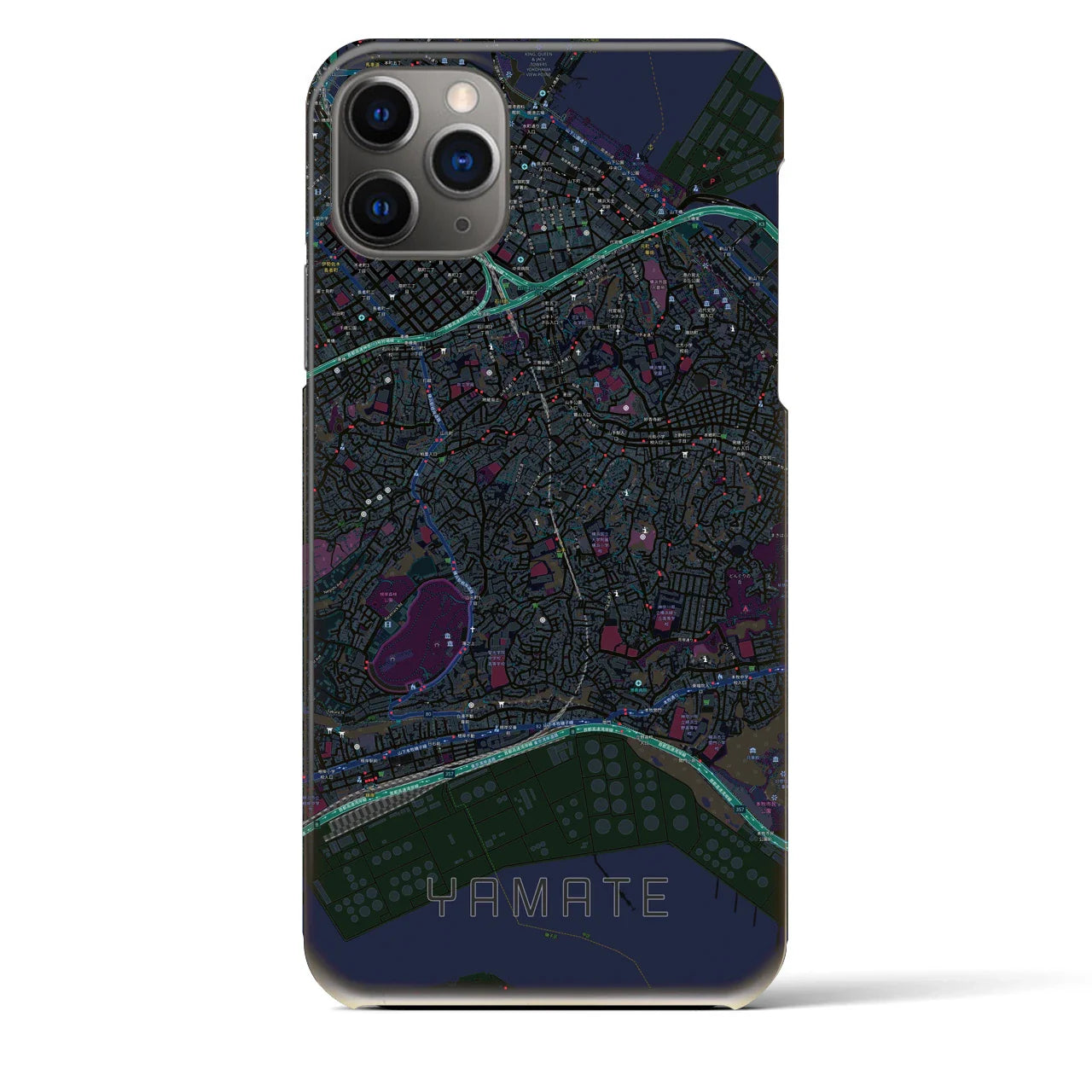 【山手(神奈川県)】地図柄iPhoneケース(バックカバータイプ)