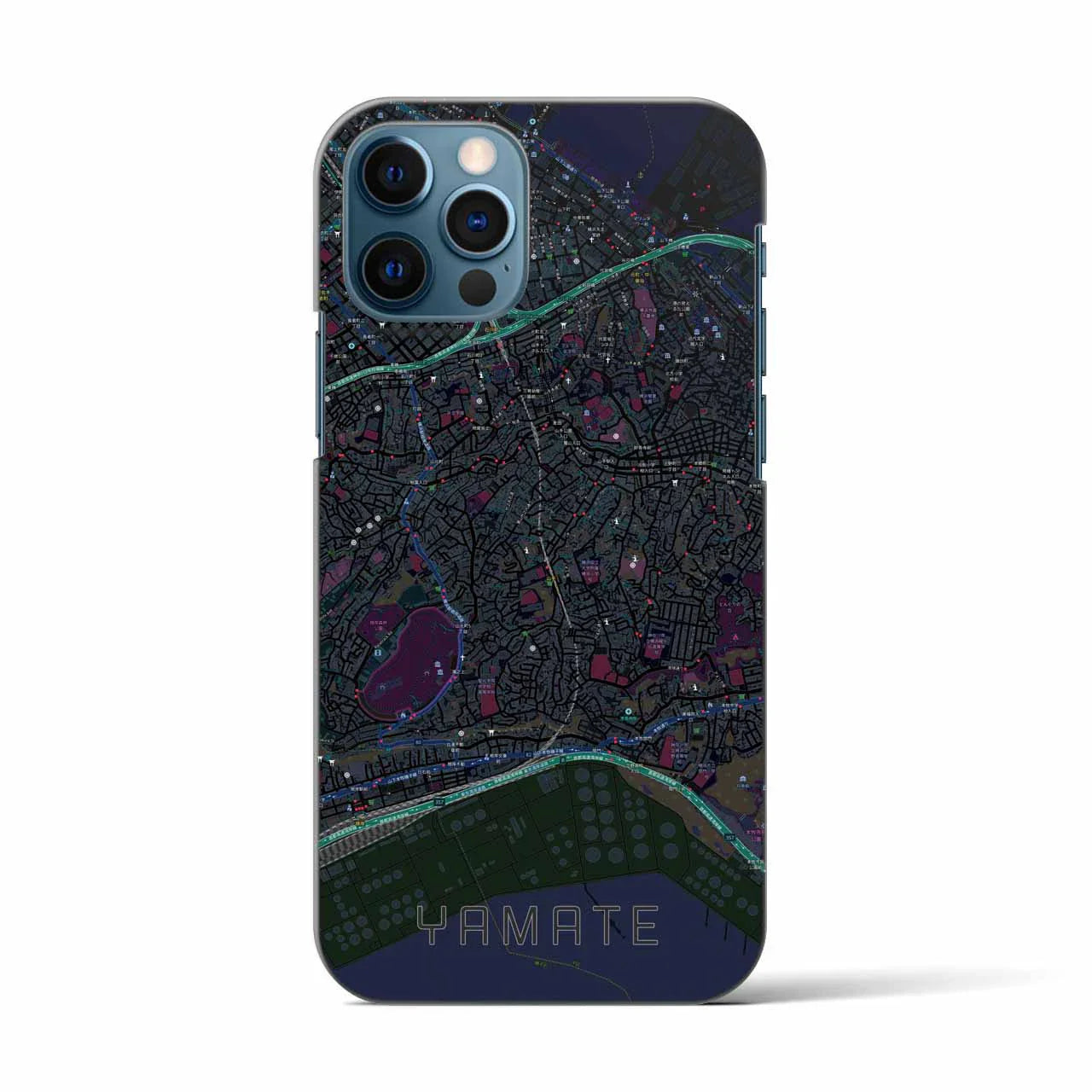 【山手(神奈川県)】地図柄iPhoneケース(バックカバータイプ)