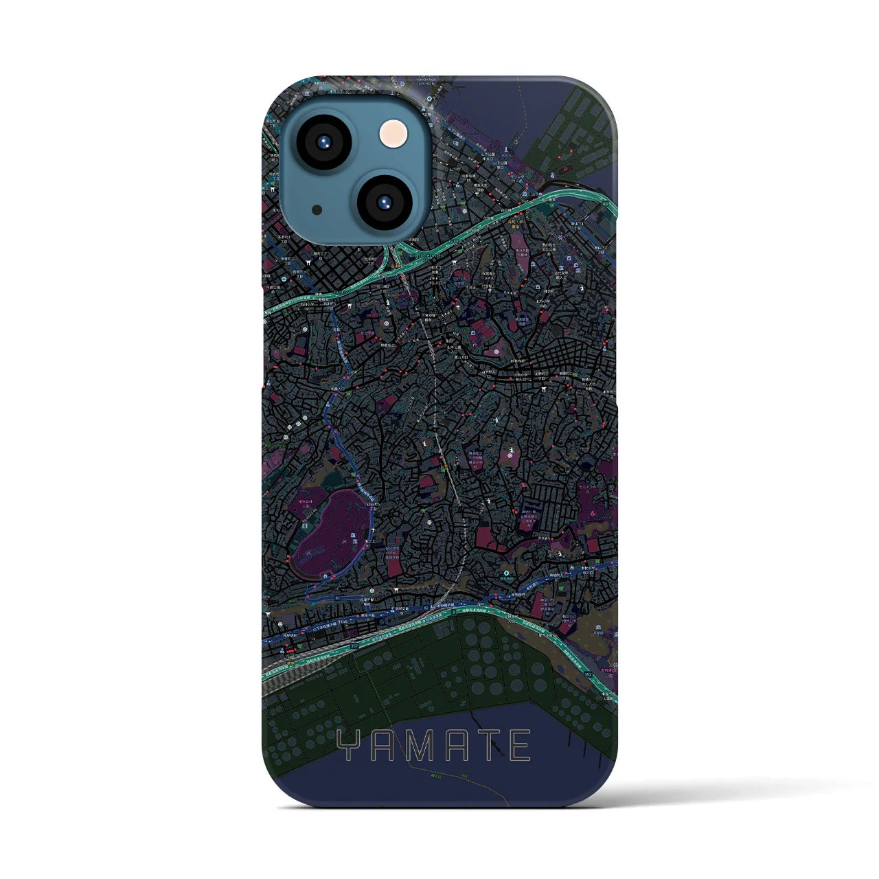【山手(神奈川県)】地図柄iPhoneケース(バックカバータイプ)