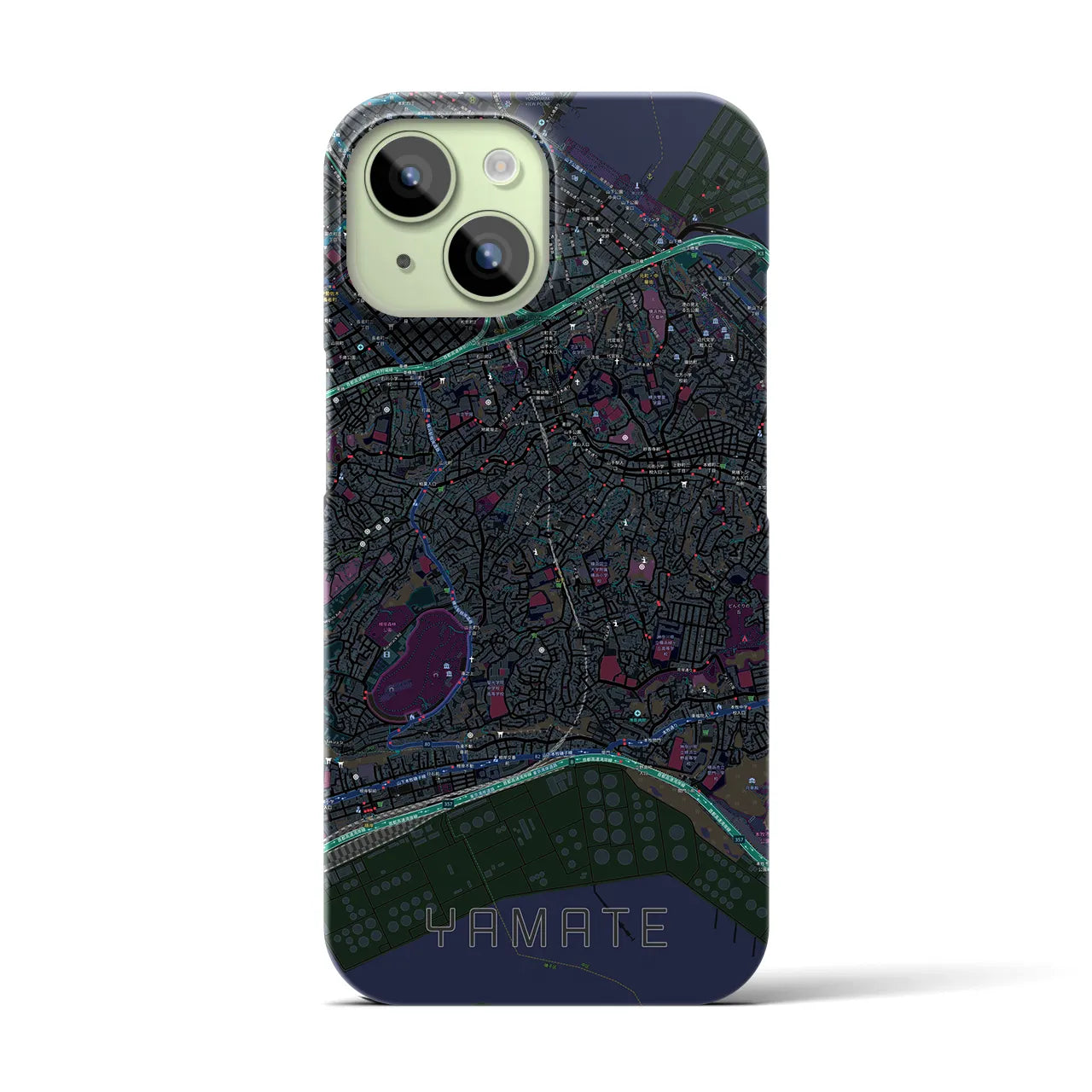 【山手(神奈川県)】地図柄iPhoneケース(バックカバータイプ)