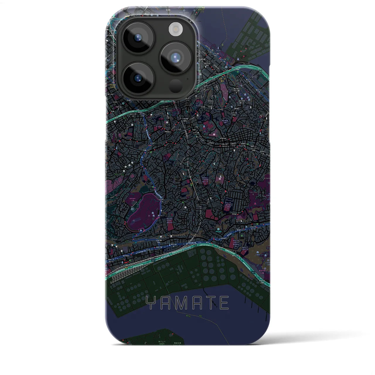 【山手(神奈川県)】地図柄iPhoneケース(バックカバータイプ)