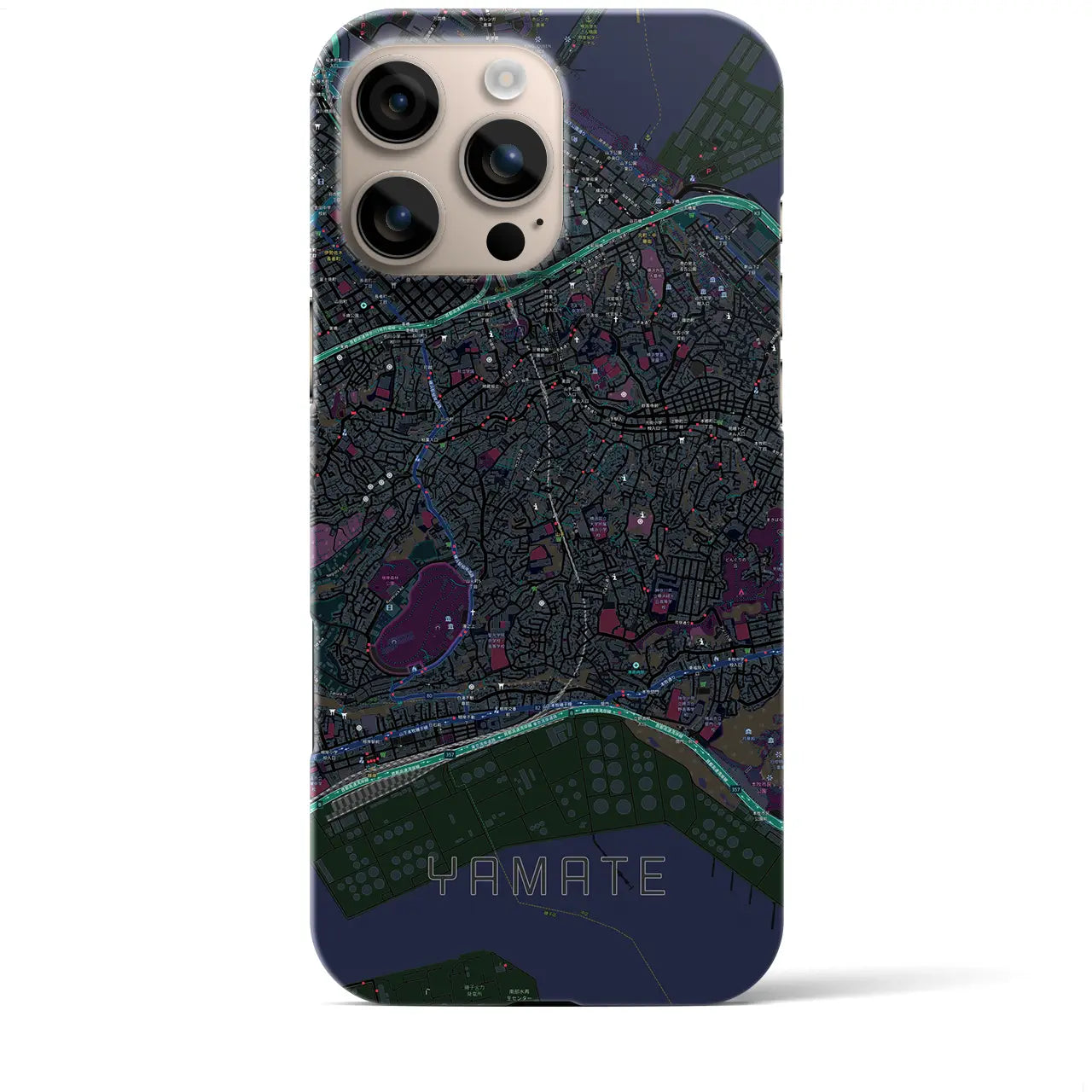 【山手(神奈川県)】地図柄iPhoneケース(バックカバータイプ)
