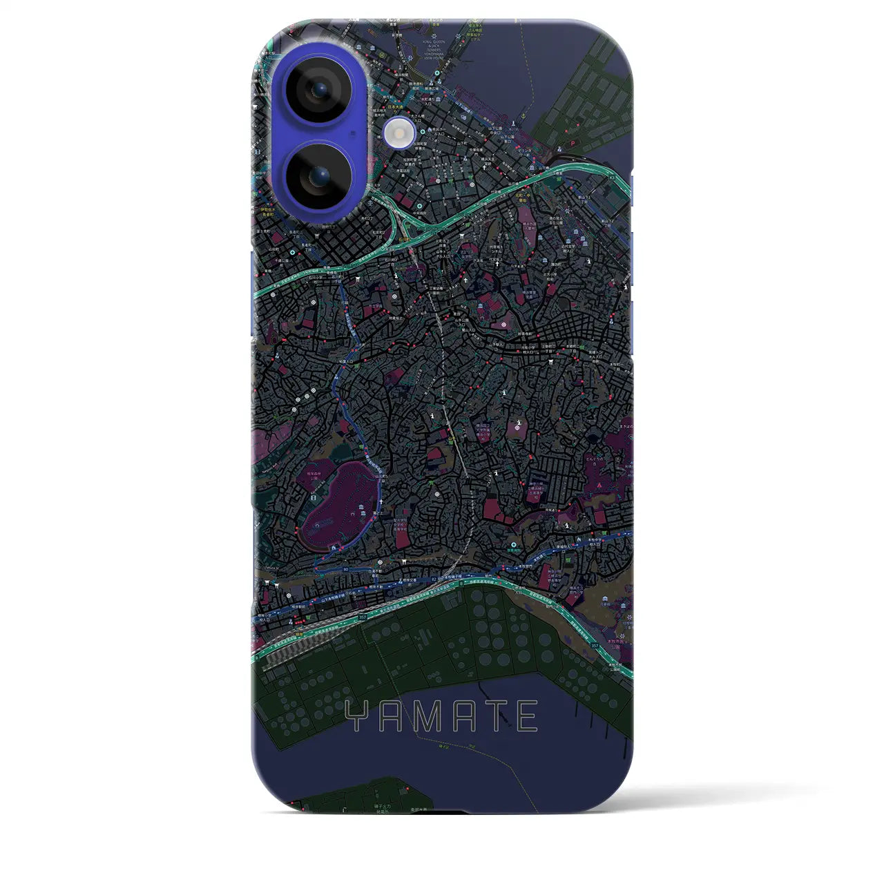 【山手(神奈川県)】地図柄iPhoneケース(バックカバータイプ)