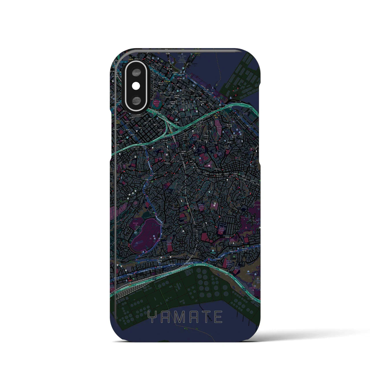 【山手(神奈川県)】地図柄iPhoneケース(バックカバータイプ)