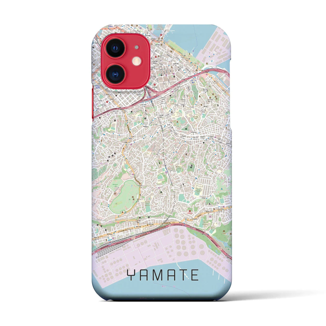 【山手(神奈川県)】地図柄iPhoneケース(バックカバータイプ)