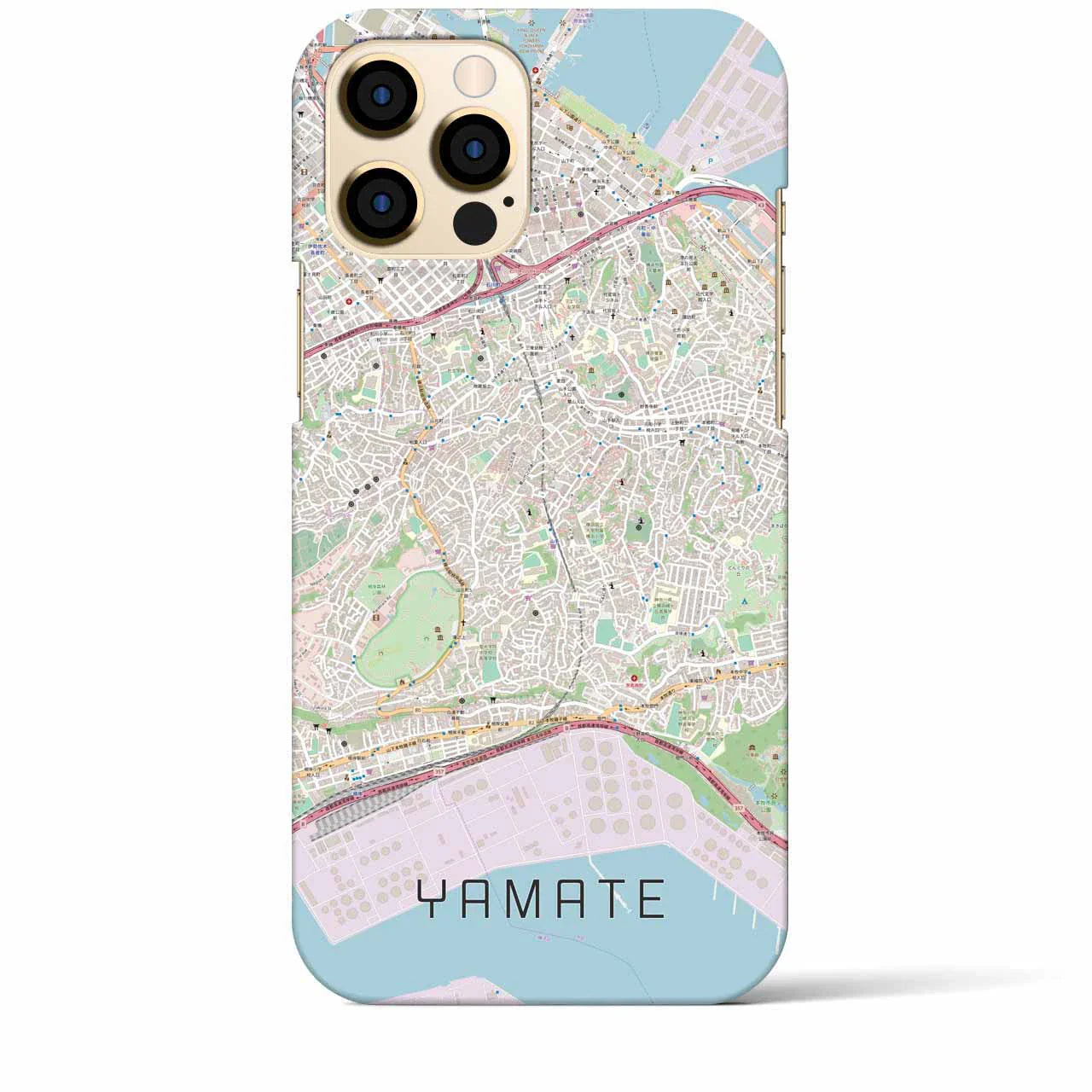 【山手(神奈川県)】地図柄iPhoneケース(バックカバータイプ)