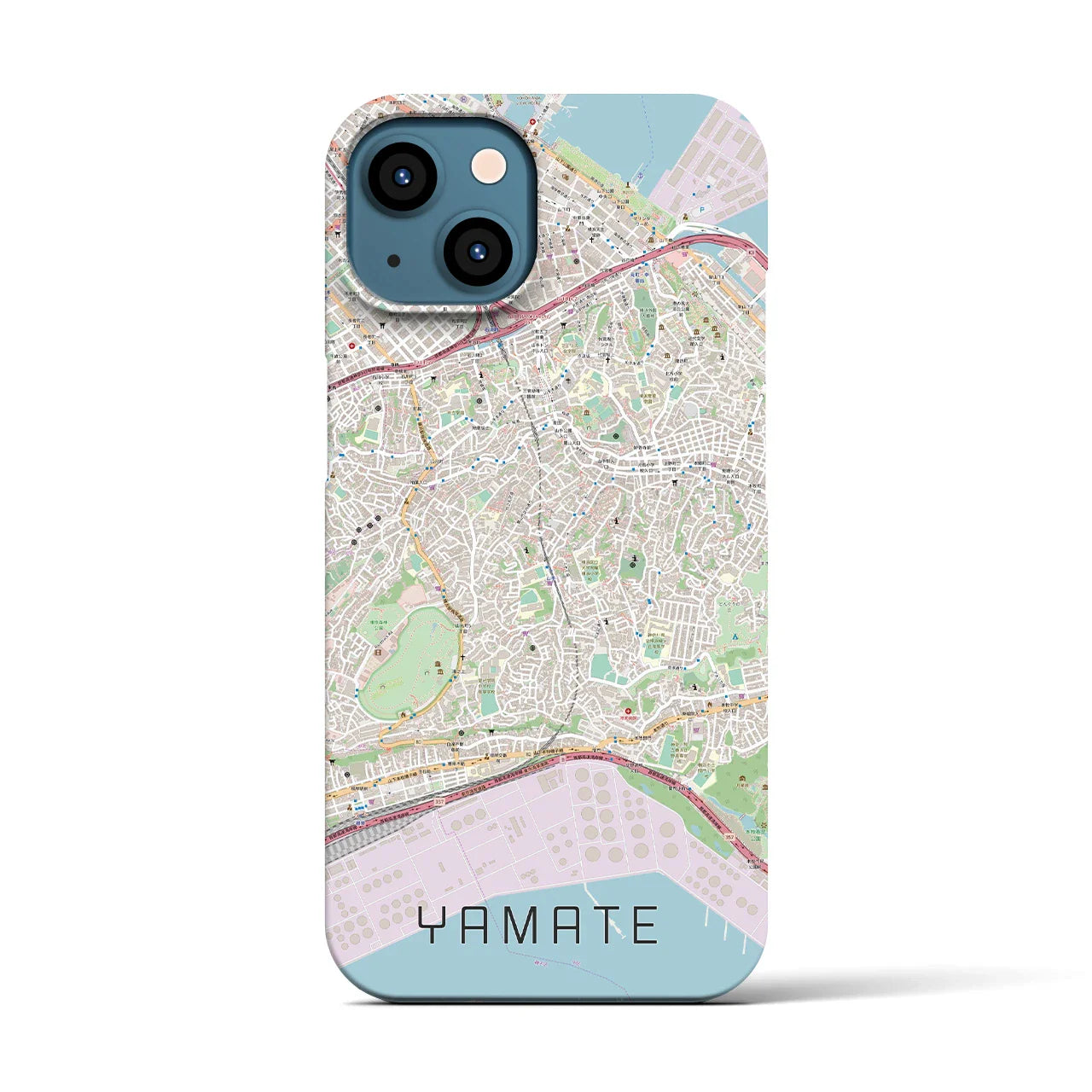 【山手(神奈川県)】地図柄iPhoneケース(バックカバータイプ)