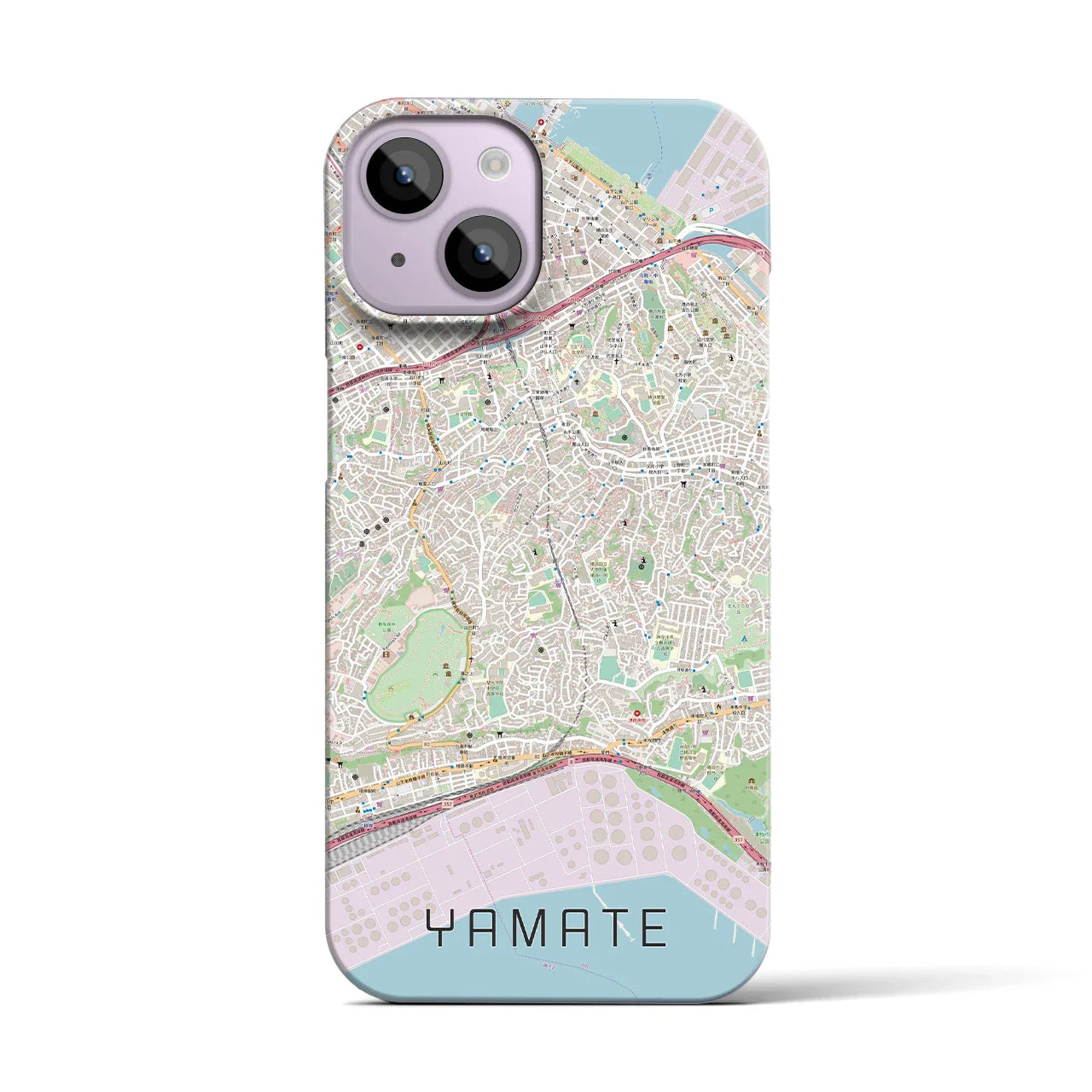 【山手(神奈川県)】地図柄iPhoneケース(バックカバータイプ)