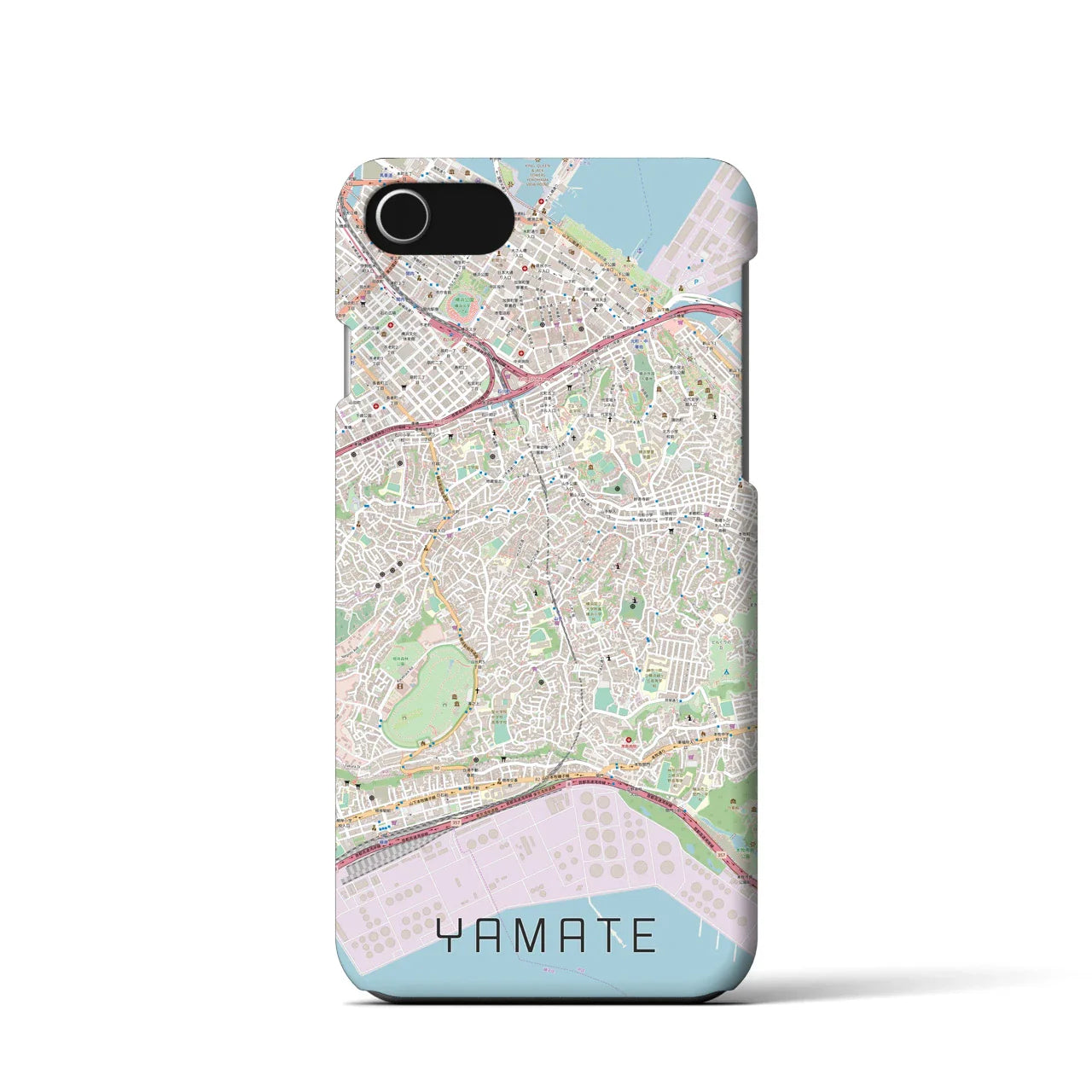 【山手(神奈川県)】地図柄iPhoneケース(バックカバータイプ)