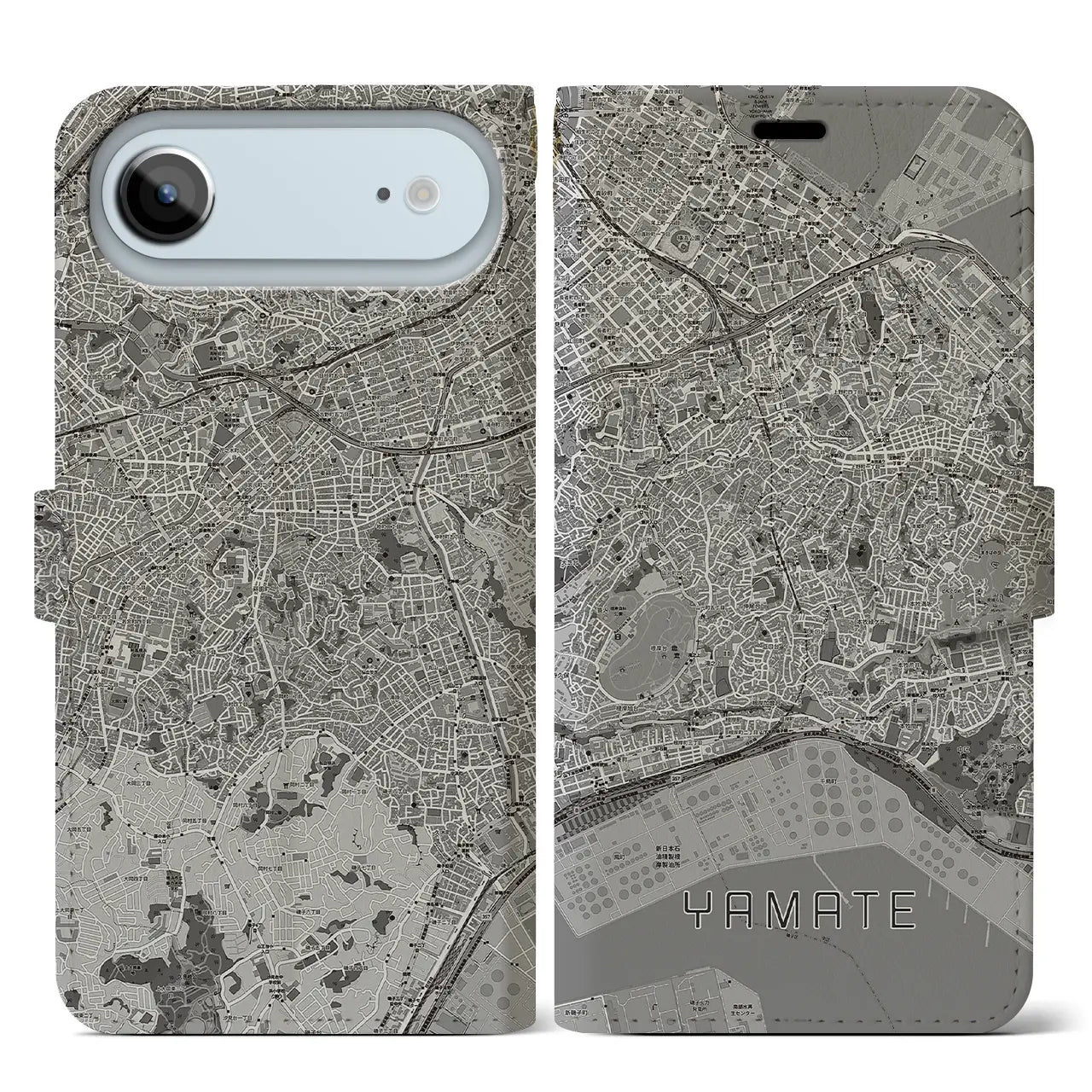 【山手(神奈川県)】地図柄iPhoneケース(手帳タイプ)