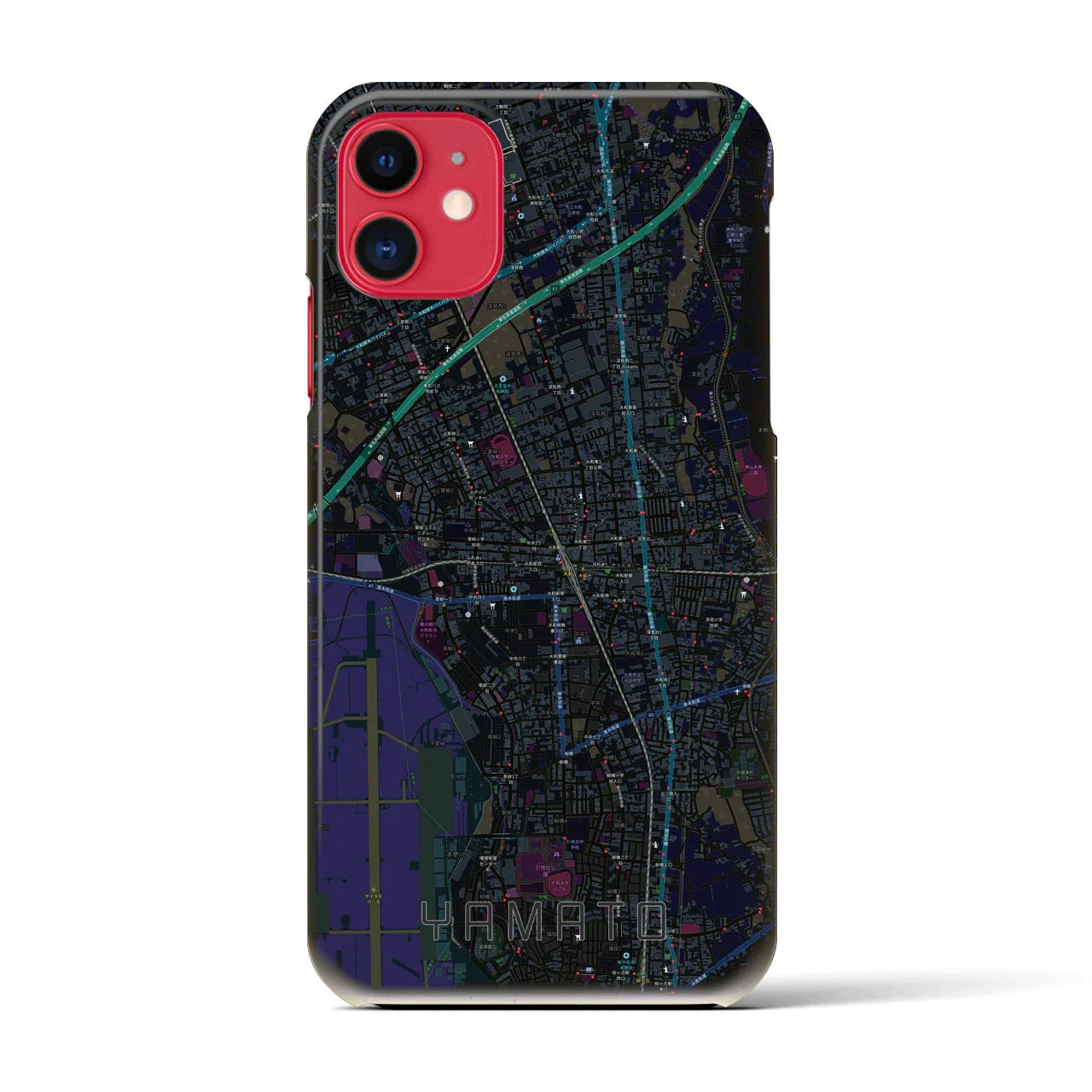 【大和(神奈川県)】地図柄iPhoneケース(バックカバータイプ)