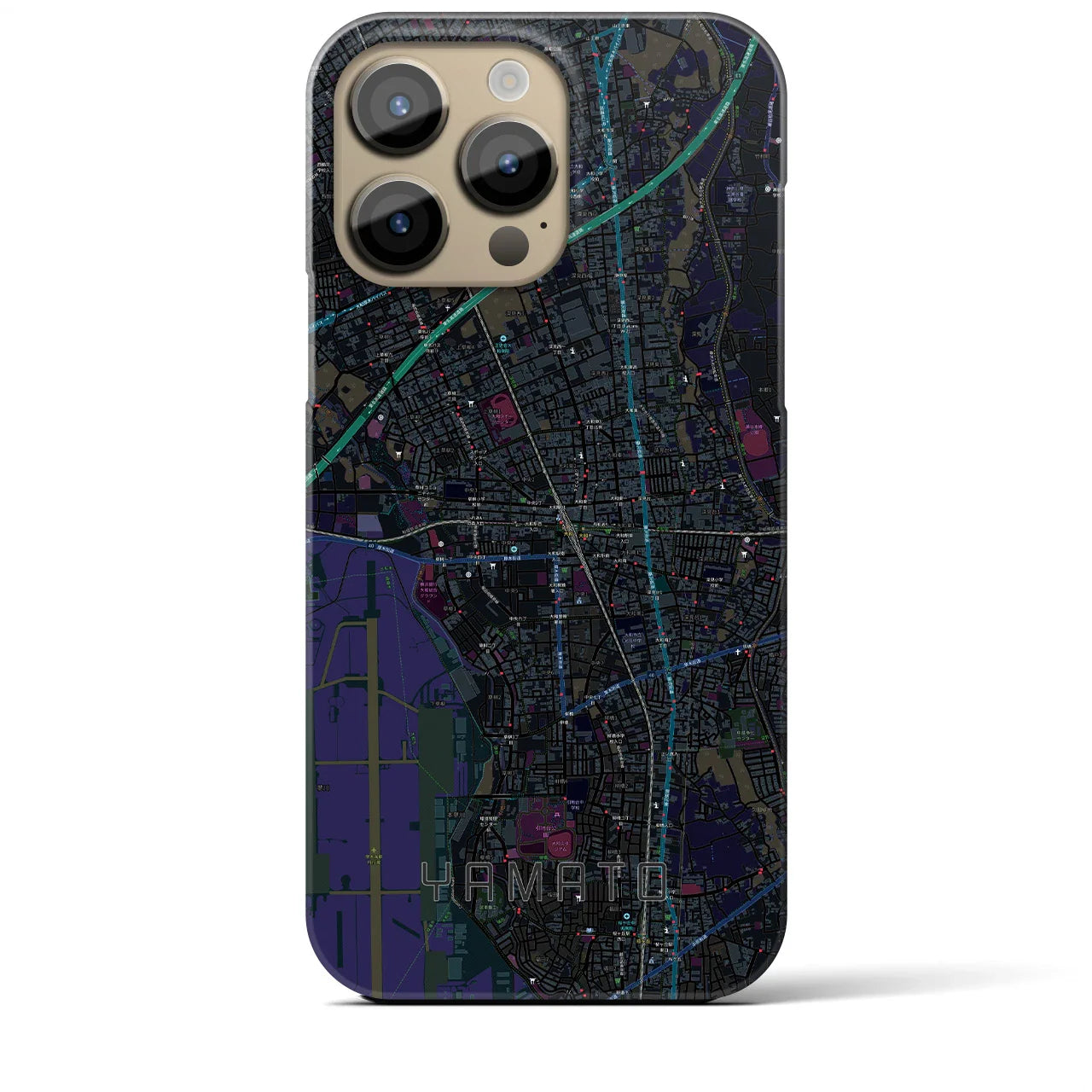 【大和(神奈川県)】地図柄iPhoneケース(バックカバータイプ)