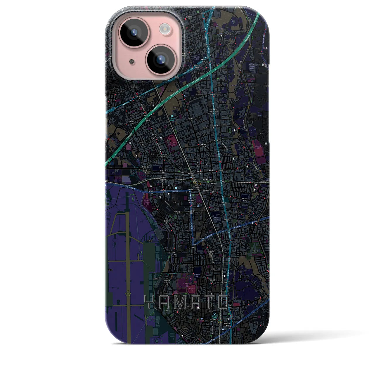 【大和(神奈川県)】地図柄iPhoneケース(バックカバータイプ)