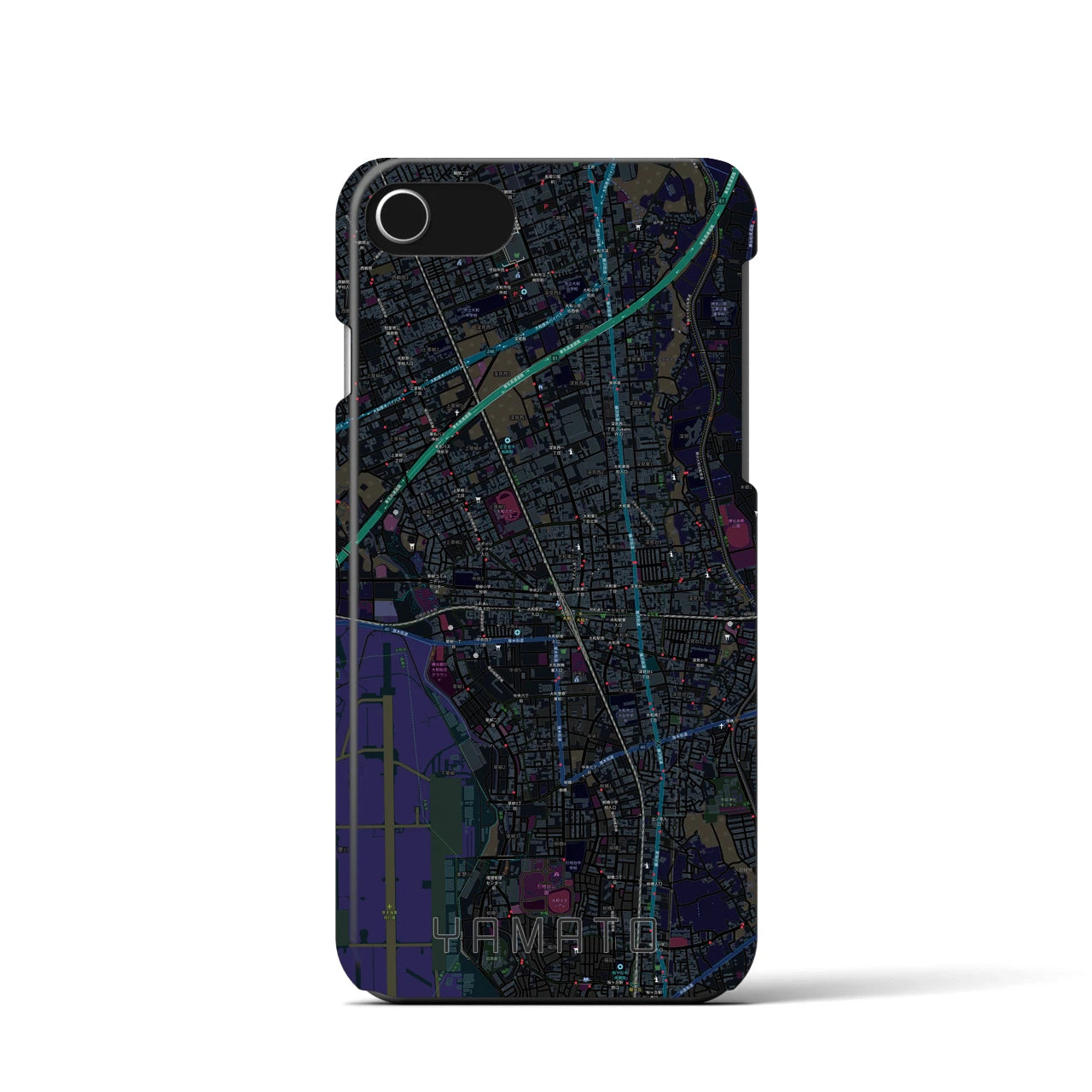 【大和(神奈川県)】地図柄iPhoneケース(バックカバータイプ)