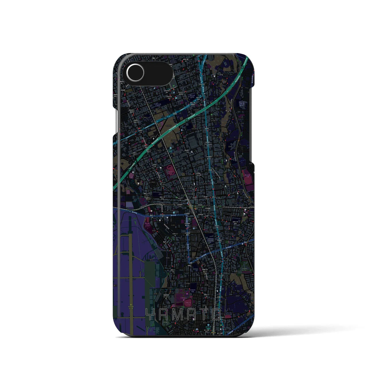 【大和(神奈川県)】地図柄iPhoneケース(バックカバータイプ)