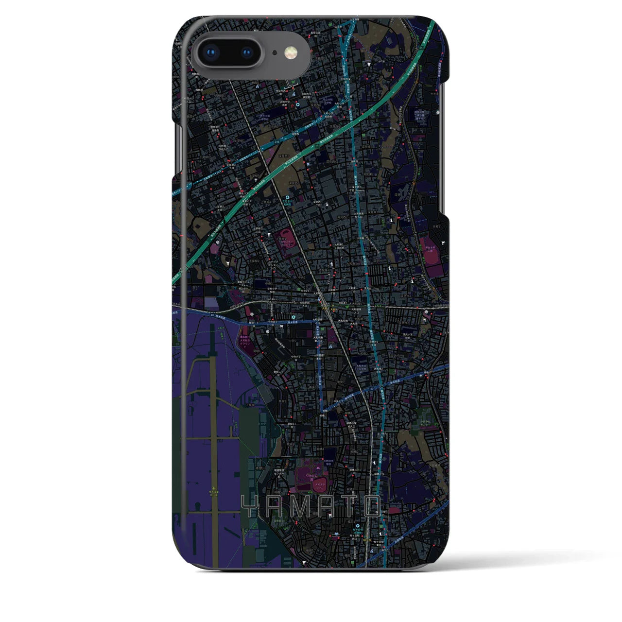 【大和(神奈川県)】地図柄iPhoneケース(バックカバータイプ)