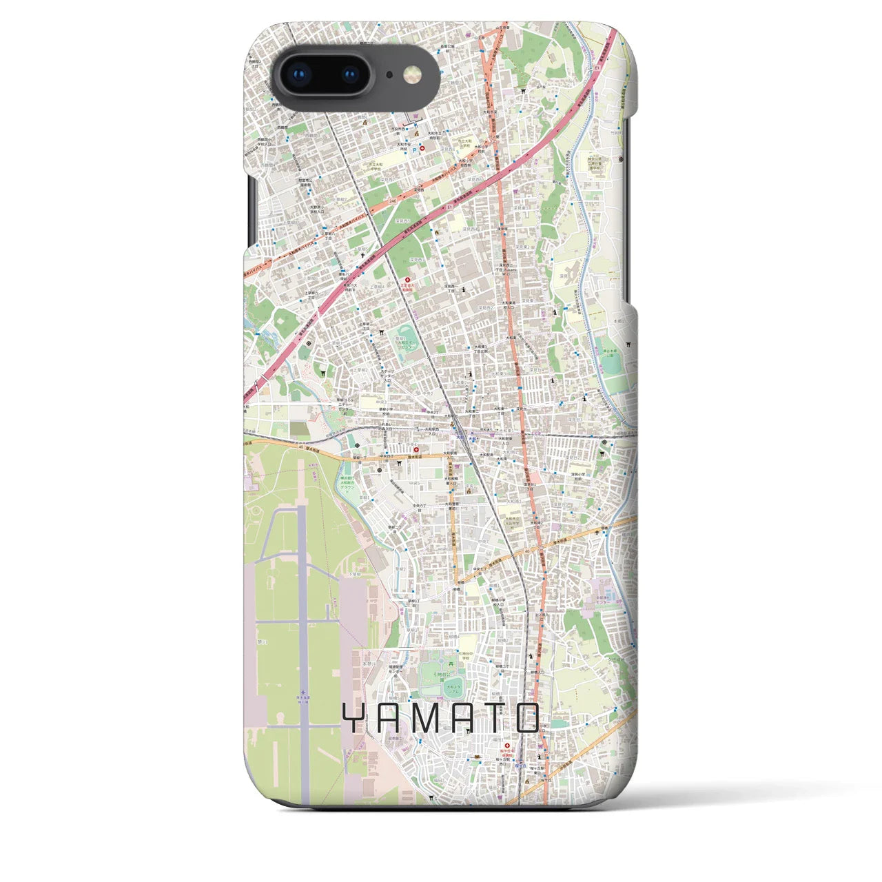 【大和(神奈川県)】地図柄iPhoneケース(バックカバータイプ)