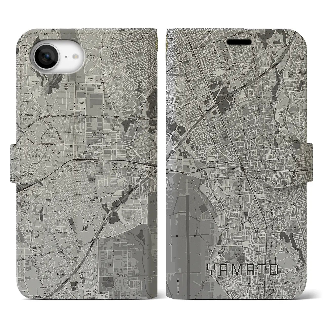 【大和(神奈川県)】地図柄iPhoneケース(手帳タイプ)