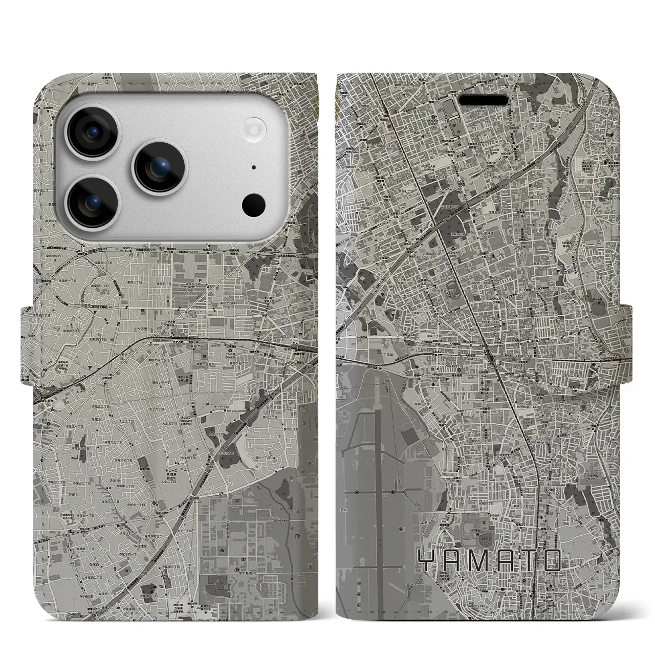 【大和(神奈川県)】地図柄iPhoneケース(手帳タイプ)