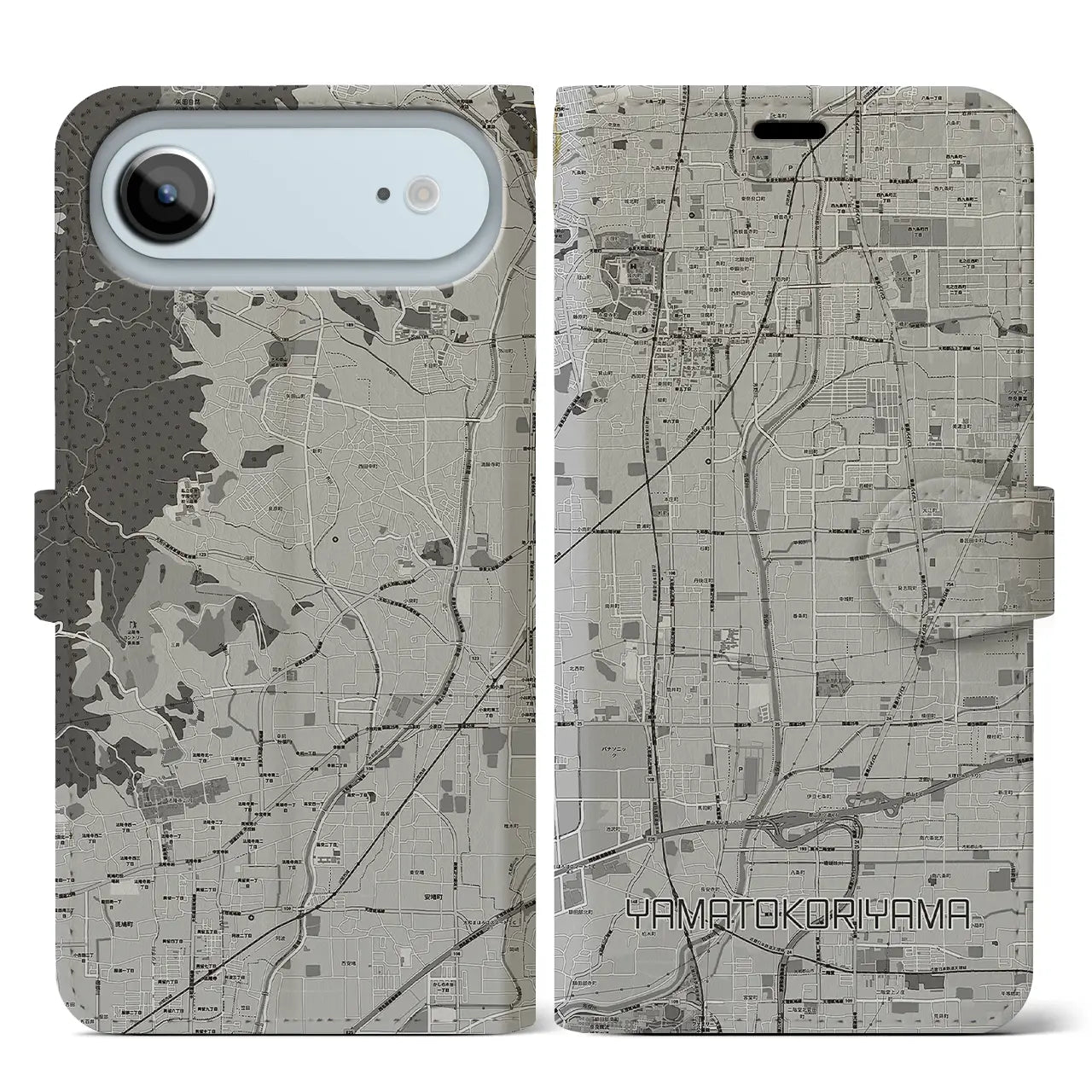 【大和郡山(奈良県)】地図柄iPhoneケース(手帳タイプ)