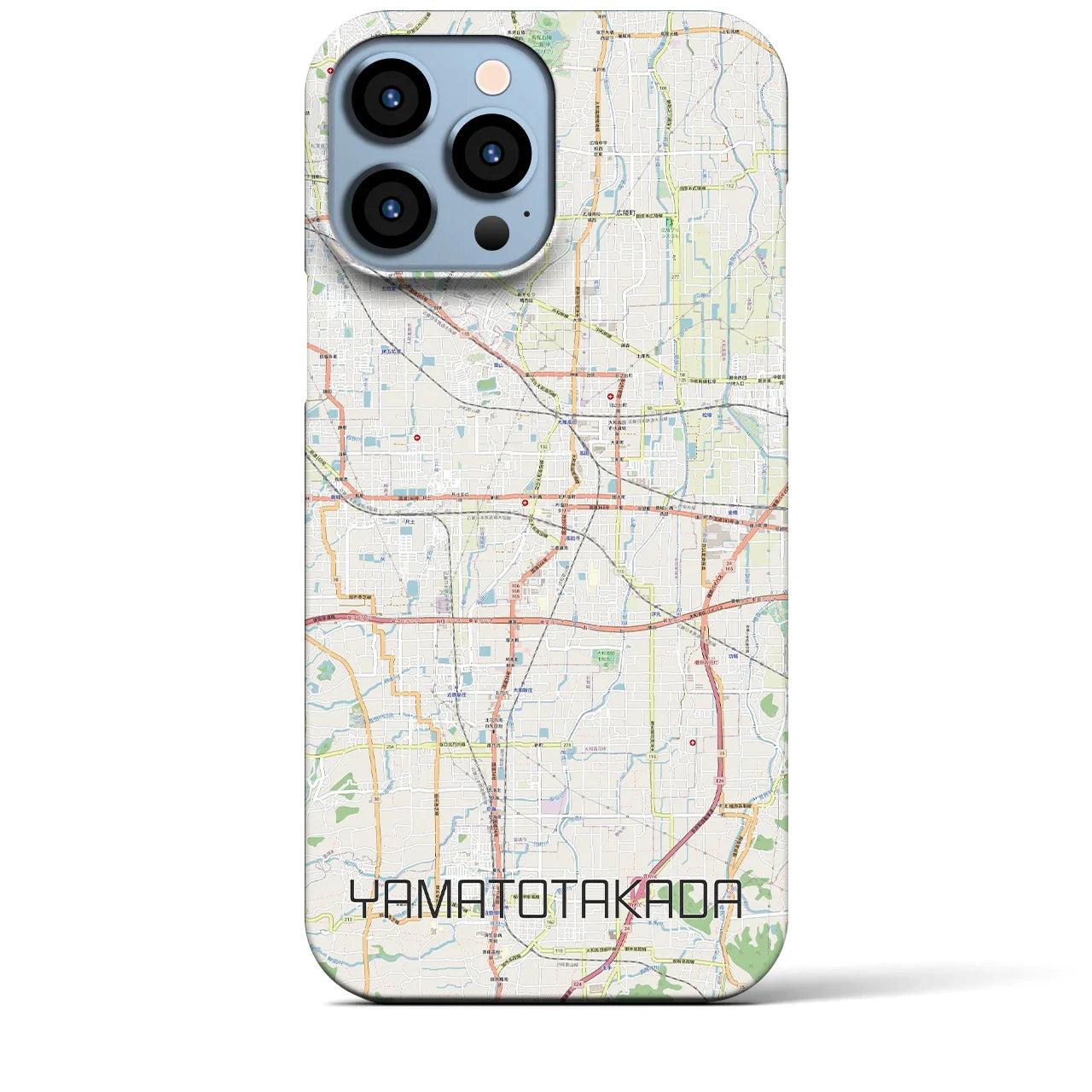 【大和高田(奈良県)】地図柄iPhoneケース(バックカバータイプ)