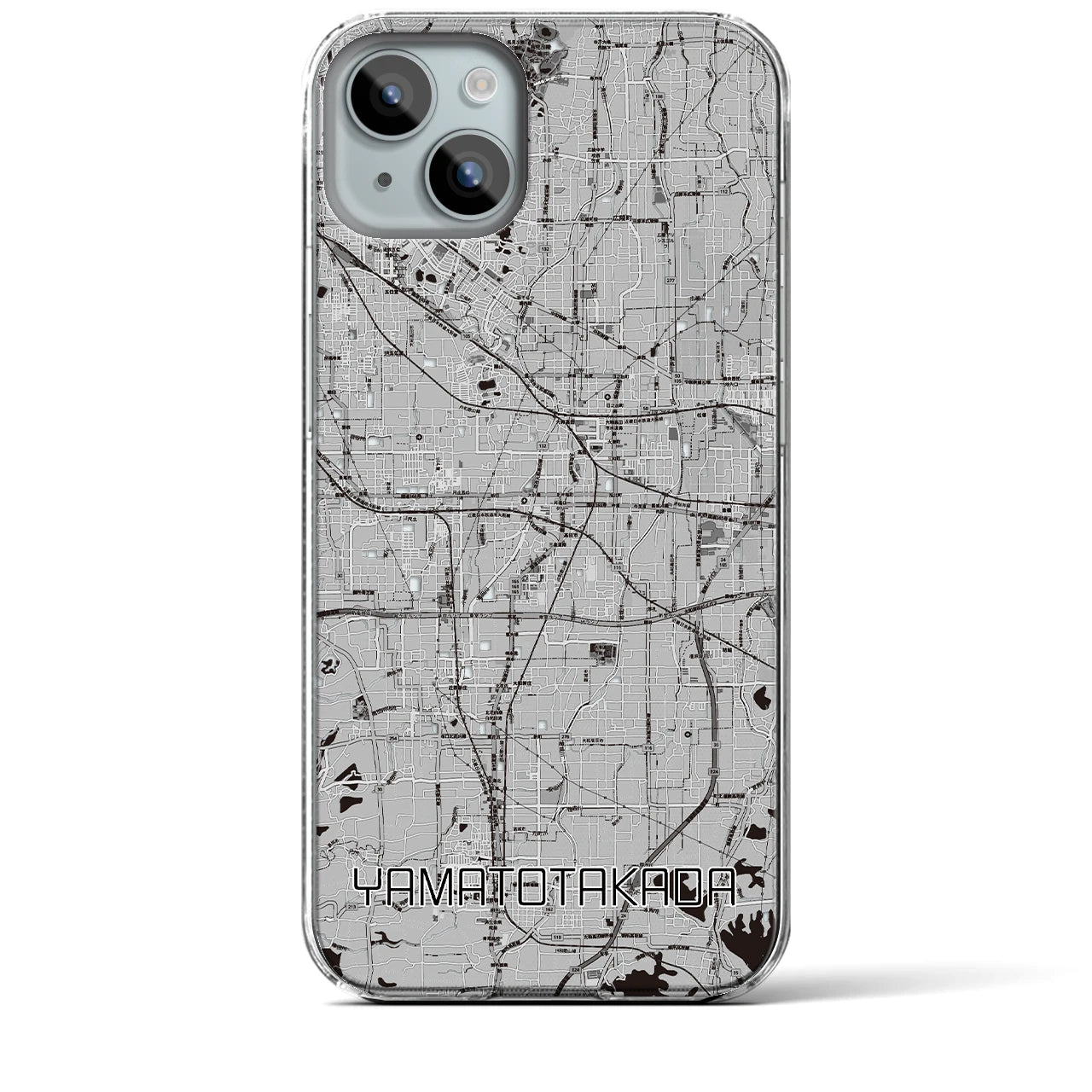 【大和高田(奈良県)】地図柄iPhoneケース(クリアタイプ)