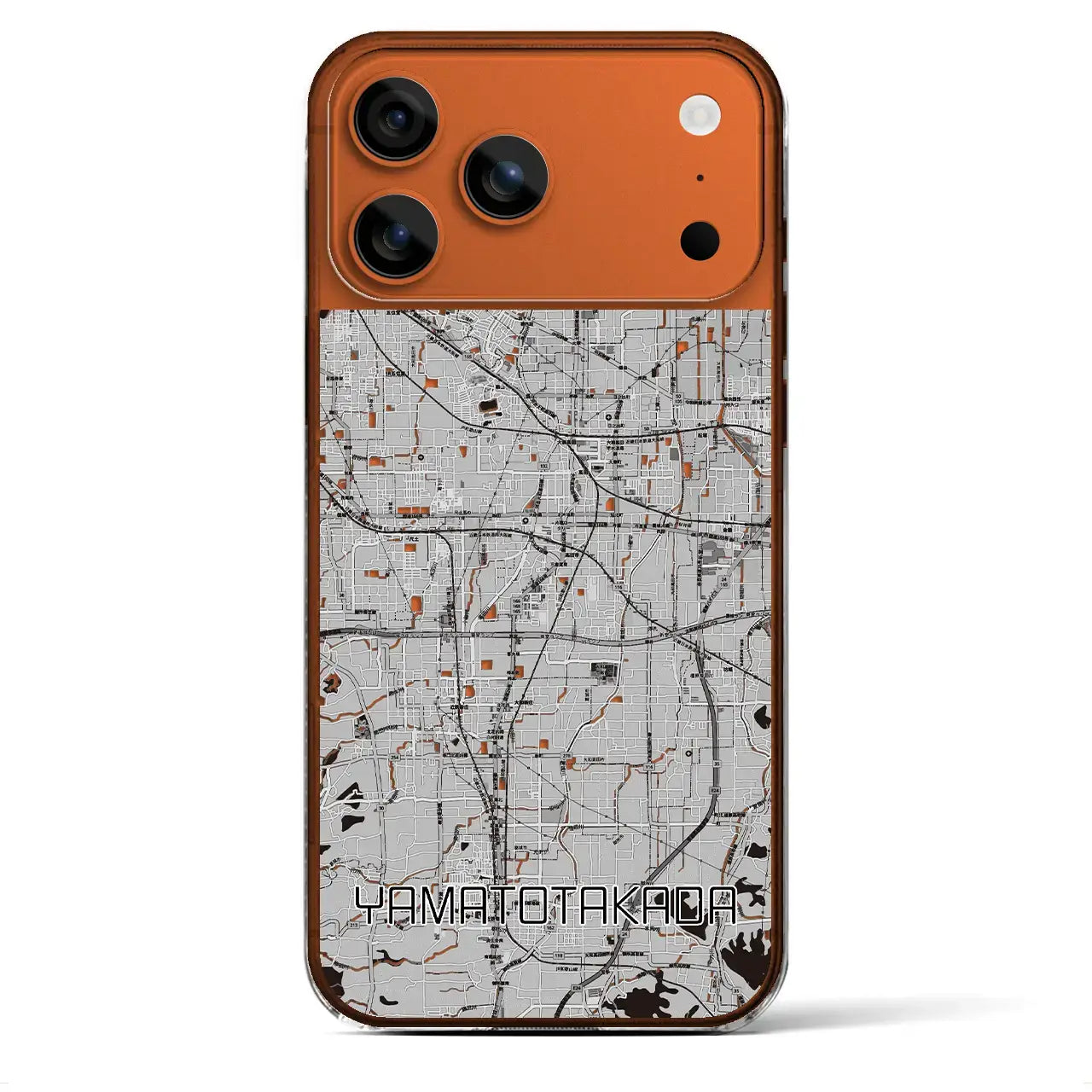 【大和高田(奈良県)】地図柄iPhoneケース(クリアタイプ)モノトーン・iPhone 17 Pro Max 用