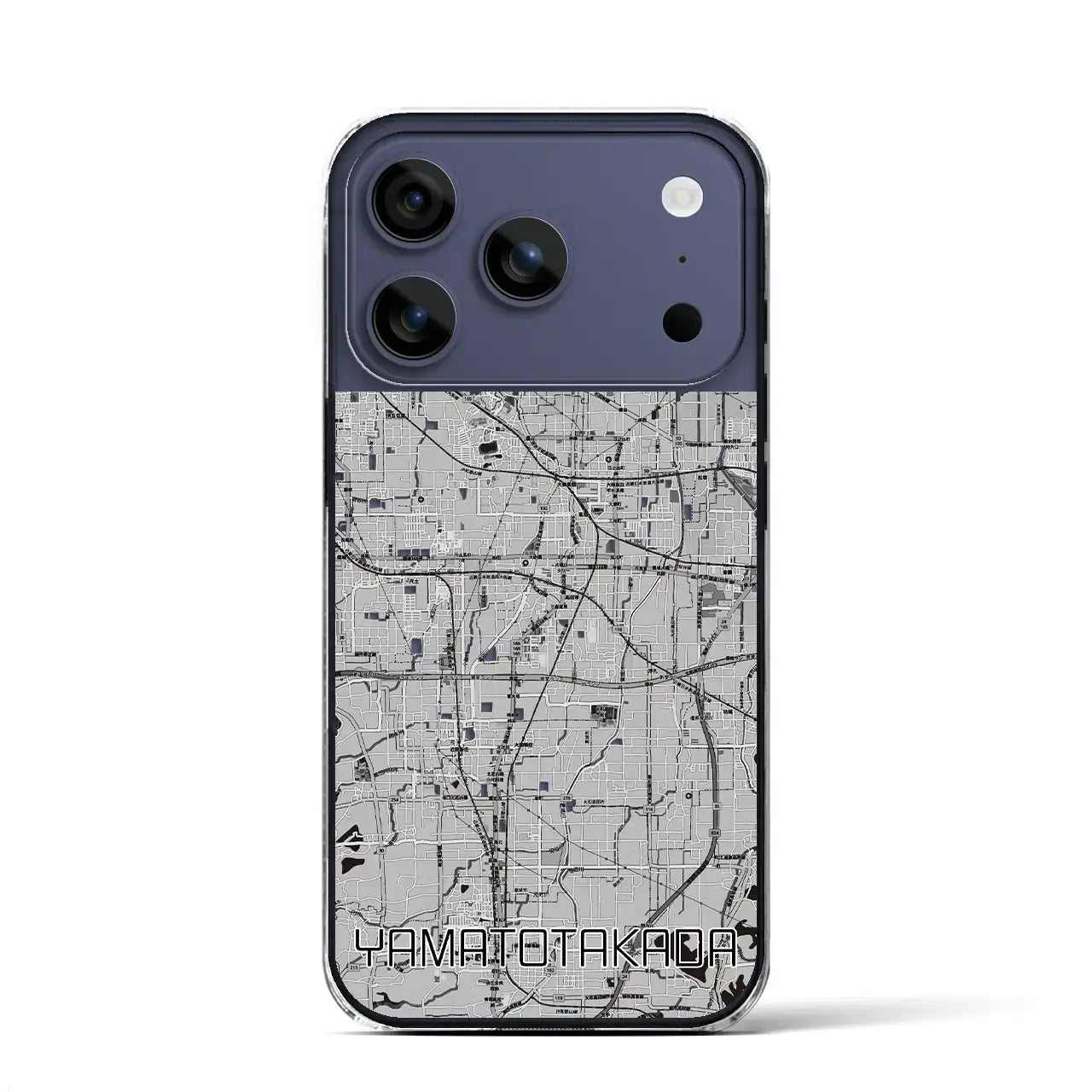 【大和高田(奈良県)】地図柄iPhoneケース(クリアタイプ)モノトーン・iPhone 17 Pro Max 用