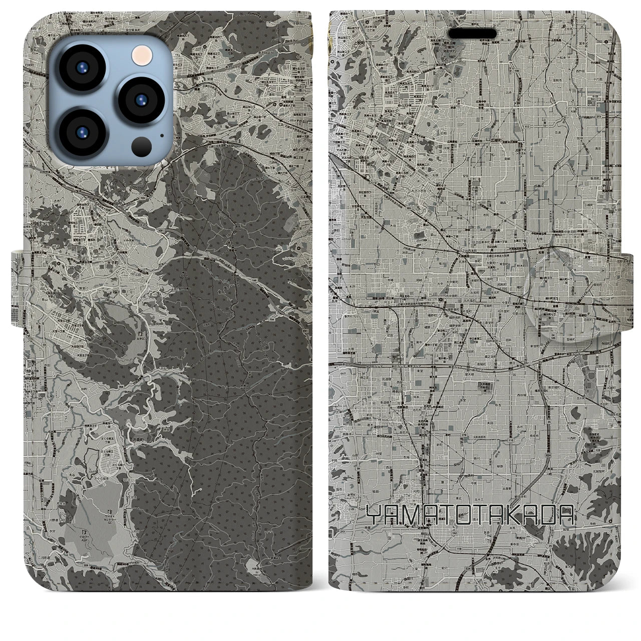 【大和高田(奈良県)】地図柄iPhoneケース(手帳タイプ)