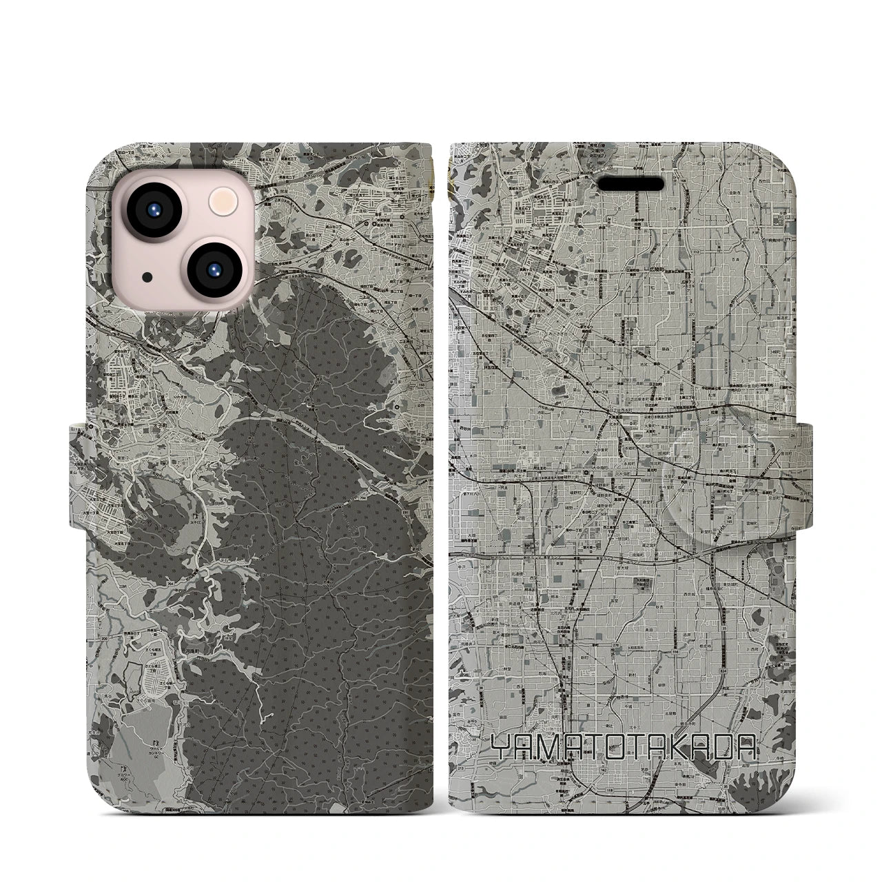 【大和高田(奈良県)】地図柄iPhoneケース(手帳タイプ)