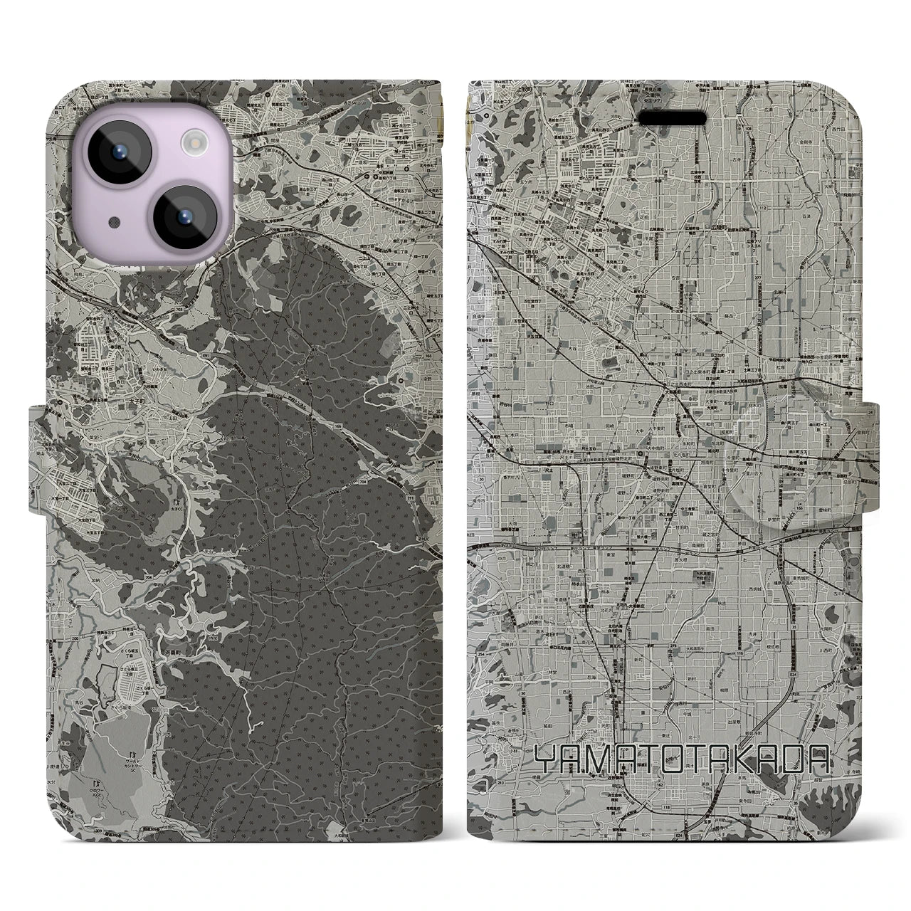 【大和高田(奈良県)】地図柄iPhoneケース(手帳タイプ)