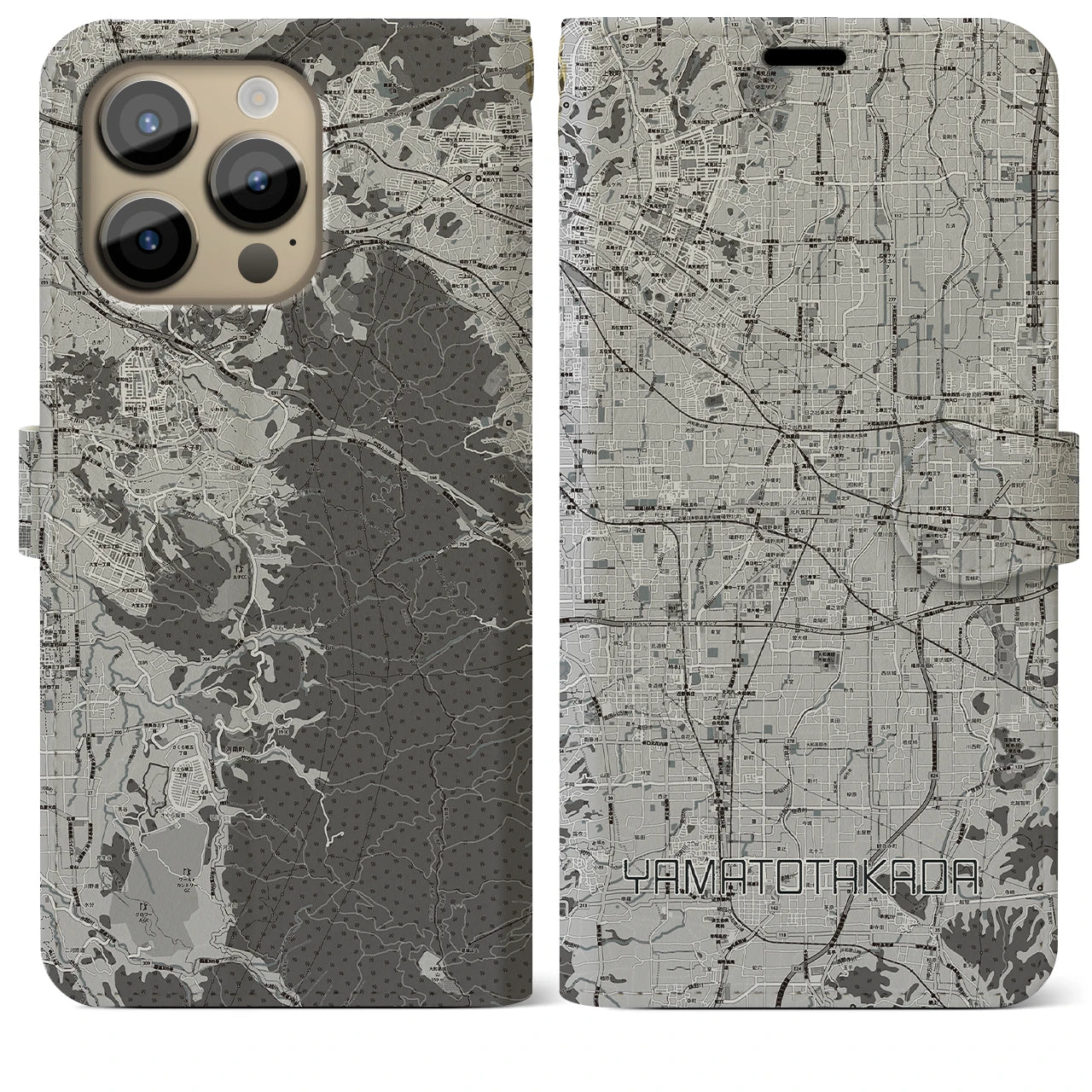 【大和高田(奈良県)】地図柄iPhoneケース(手帳タイプ)