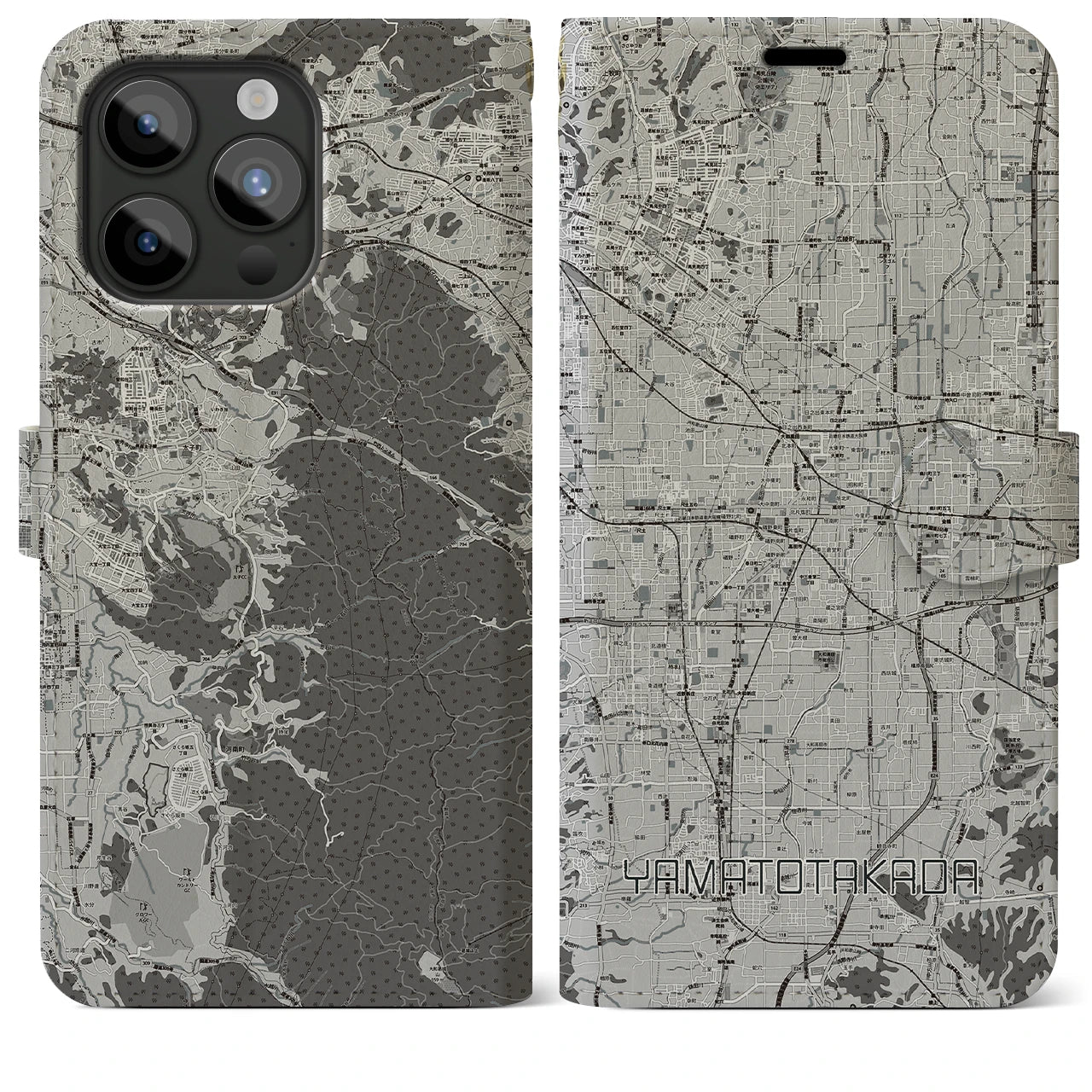 【大和高田(奈良県)】地図柄iPhoneケース(手帳タイプ)