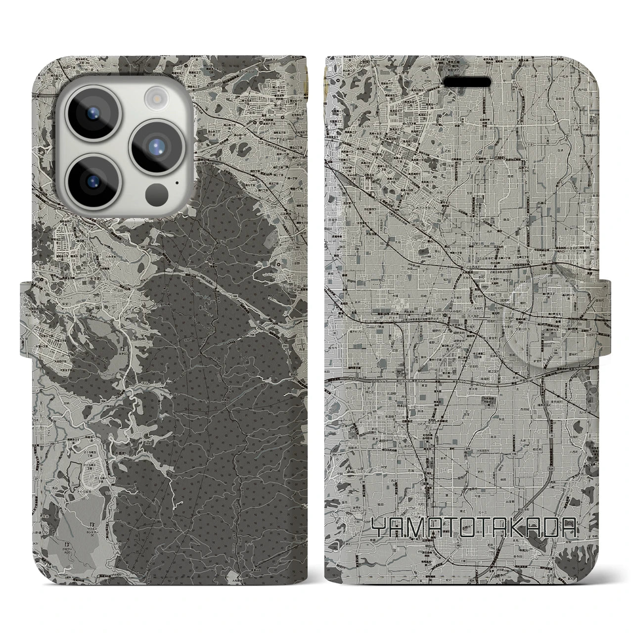 【大和高田(奈良県)】地図柄iPhoneケース(手帳タイプ)