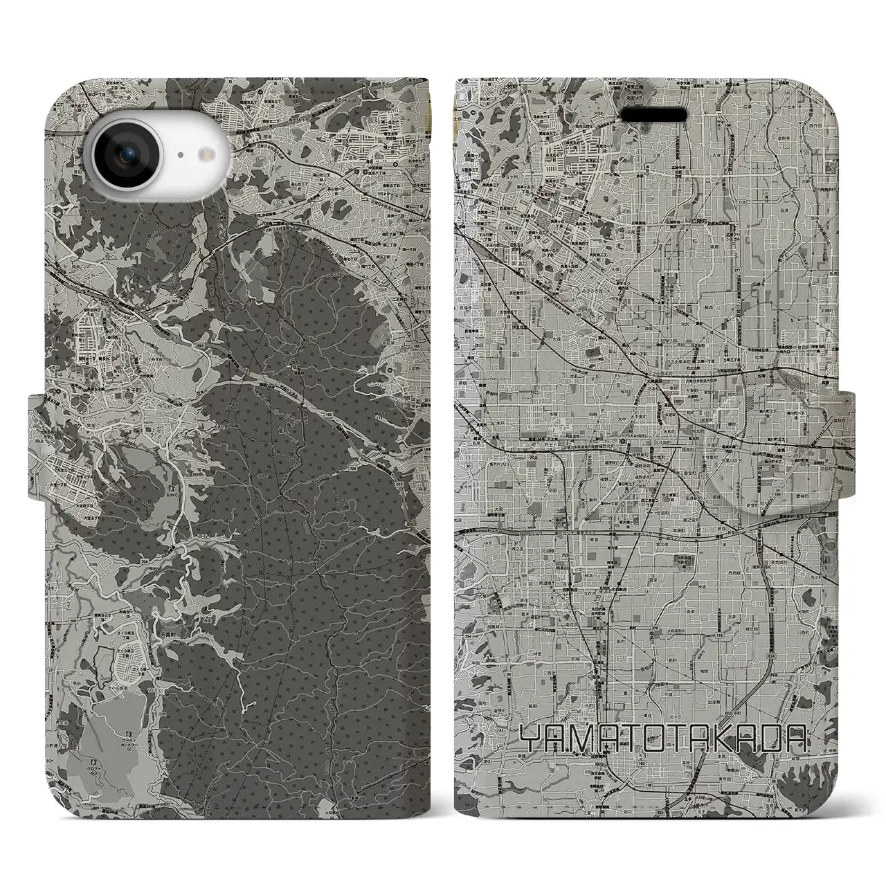 【大和高田(奈良県)】地図柄iPhoneケース(手帳タイプ)