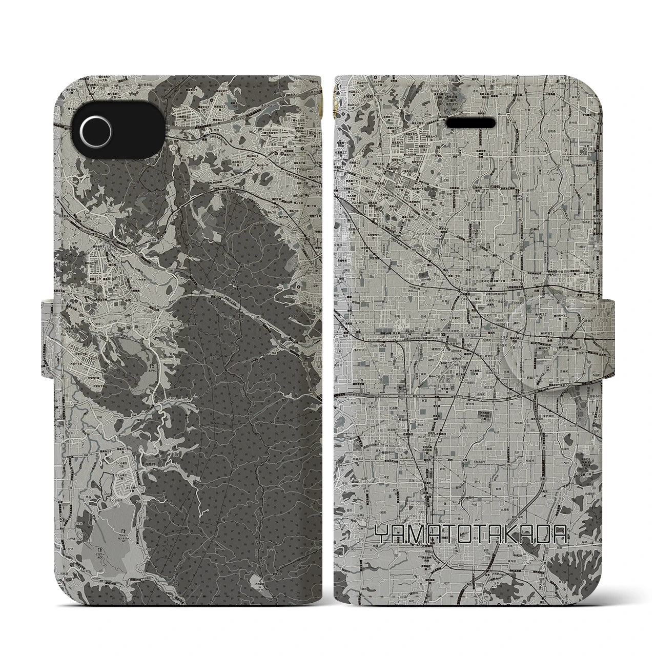 【大和高田(奈良県)】地図柄iPhoneケース(手帳タイプ)