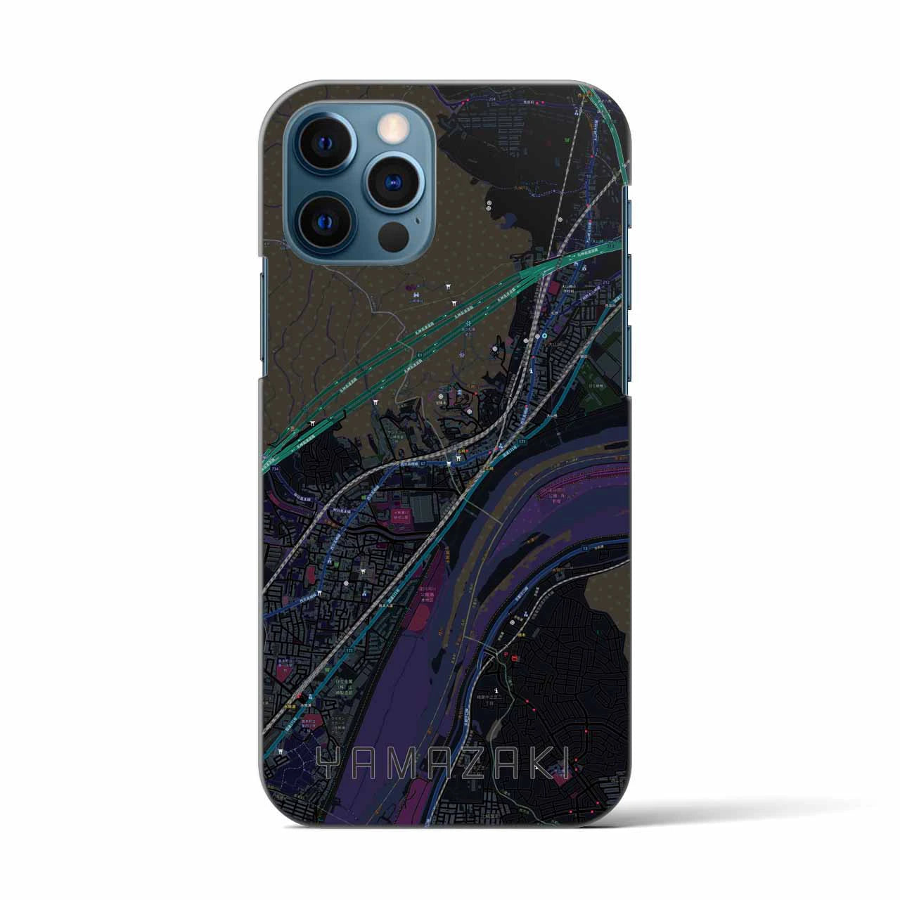 【山崎(京都府)】地図柄iPhoneケース(バックカバータイプ)