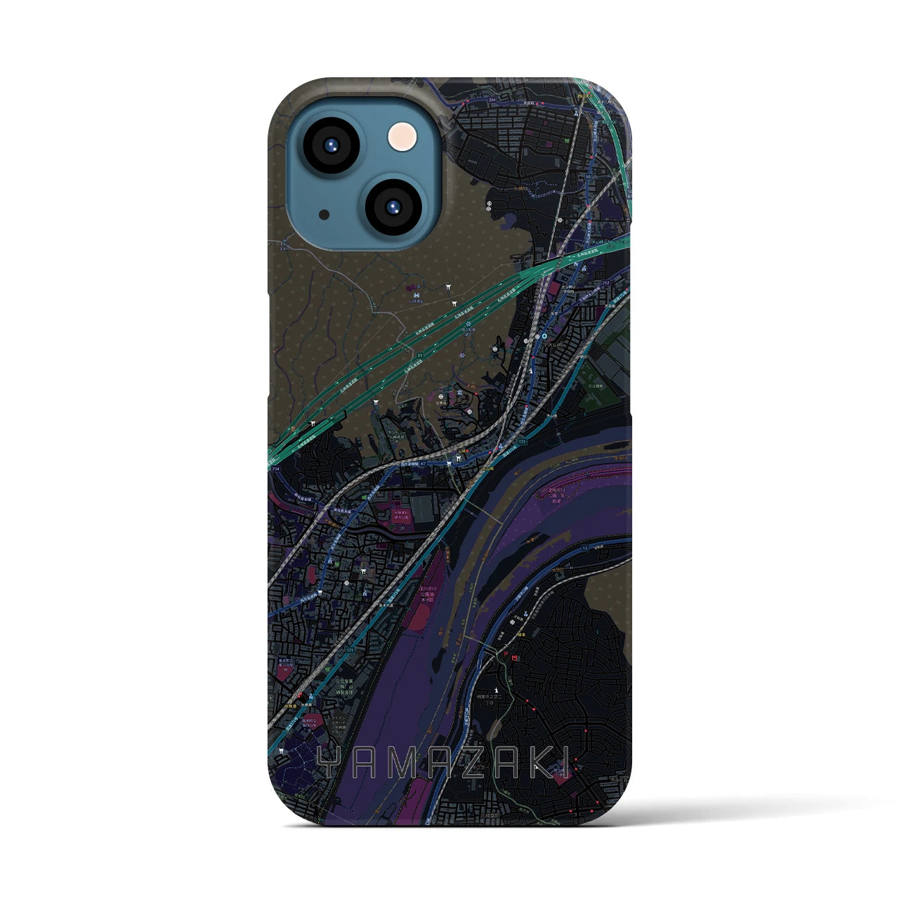 【山崎(京都府)】地図柄iPhoneケース(バックカバータイプ)