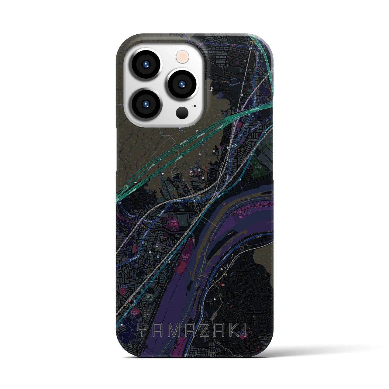 【山崎(京都府)】地図柄iPhoneケース(バックカバータイプ)