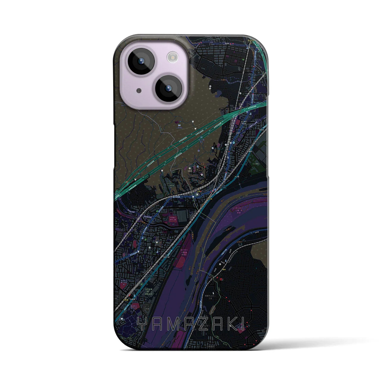 【山崎(京都府)】地図柄iPhoneケース(バックカバータイプ)