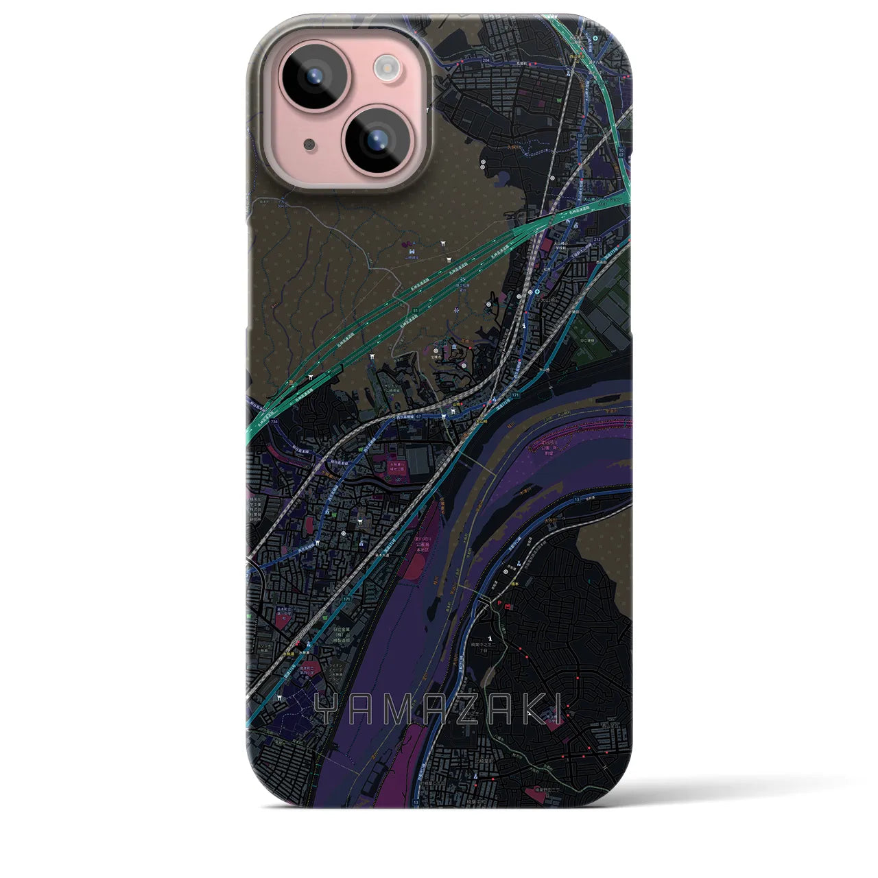 【山崎(京都府)】地図柄iPhoneケース(バックカバータイプ)