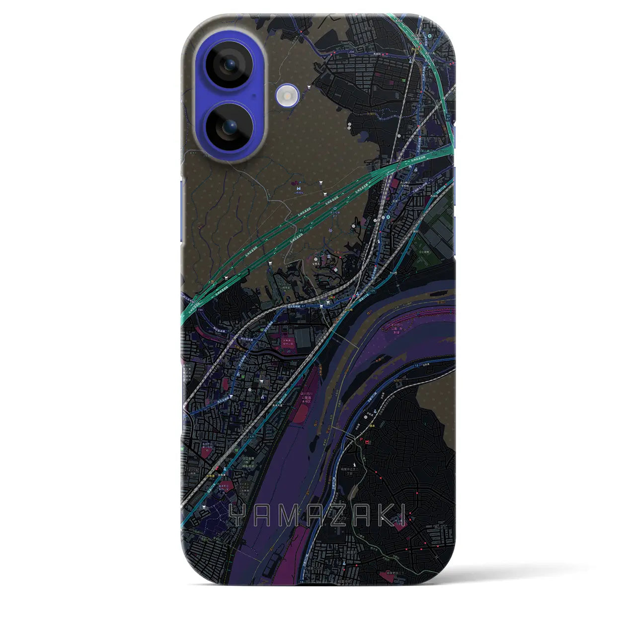 【山崎(京都府)】地図柄iPhoneケース(バックカバータイプ)