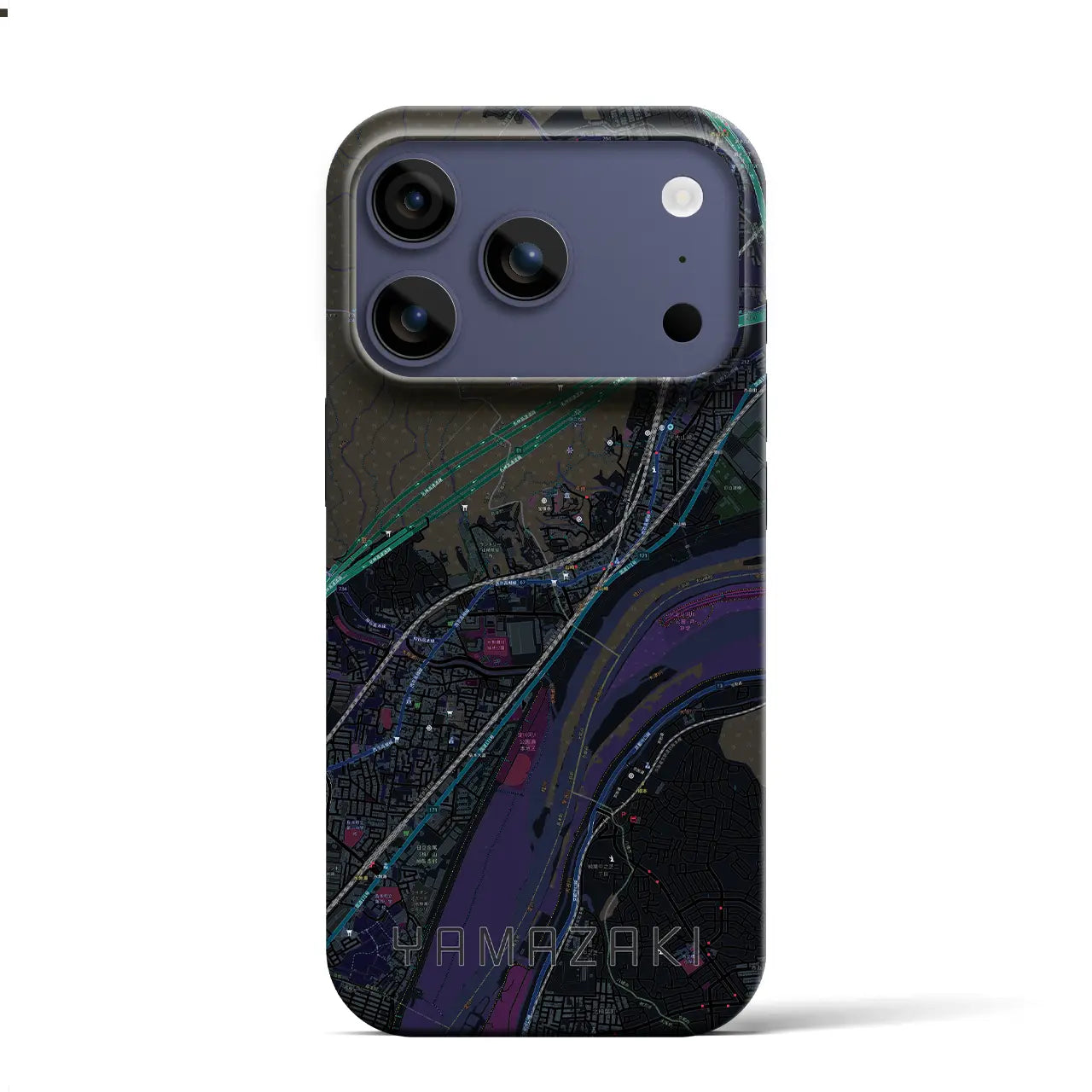 【山崎(京都府)】地図柄iPhoneケース(バックカバータイプ)