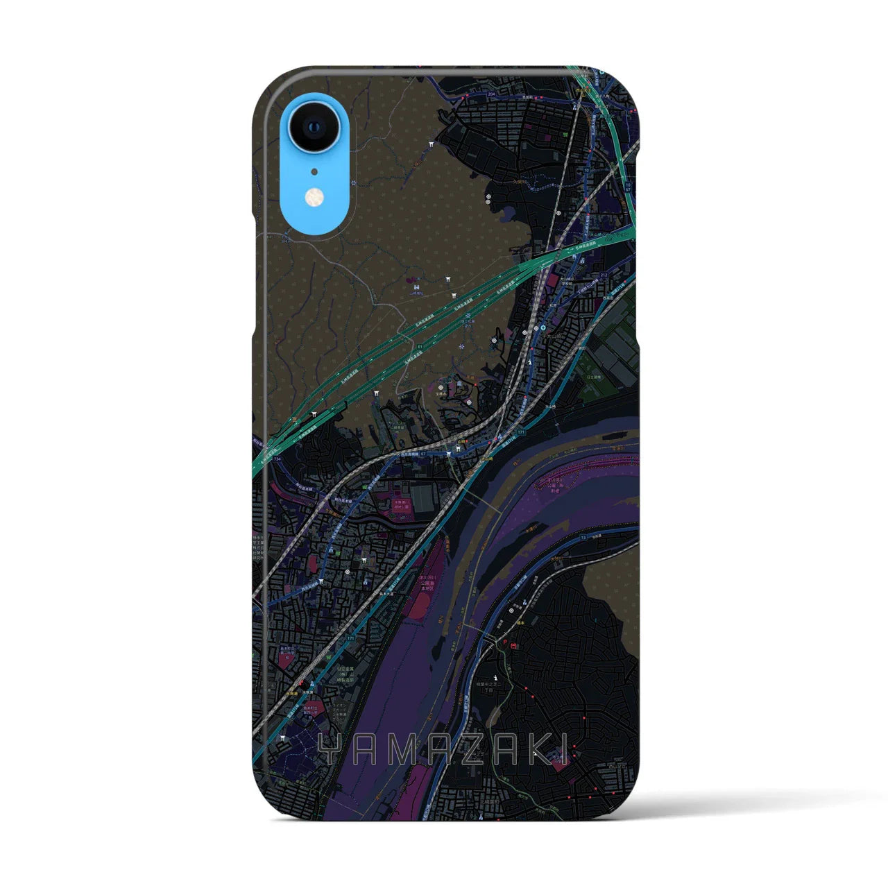 【山崎(京都府)】地図柄iPhoneケース(バックカバータイプ)