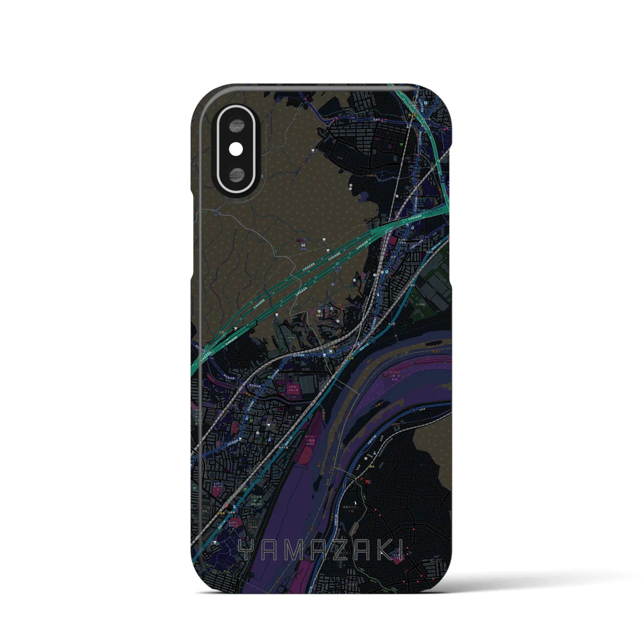 【山崎(京都府)】地図柄iPhoneケース(バックカバータイプ)