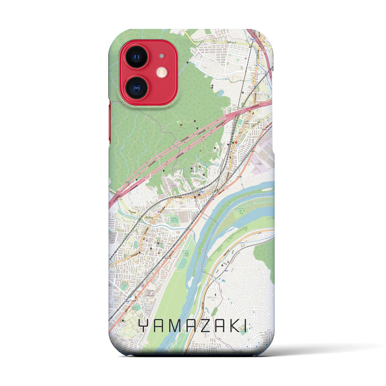 【山崎(京都府)】地図柄iPhoneケース(バックカバータイプ)